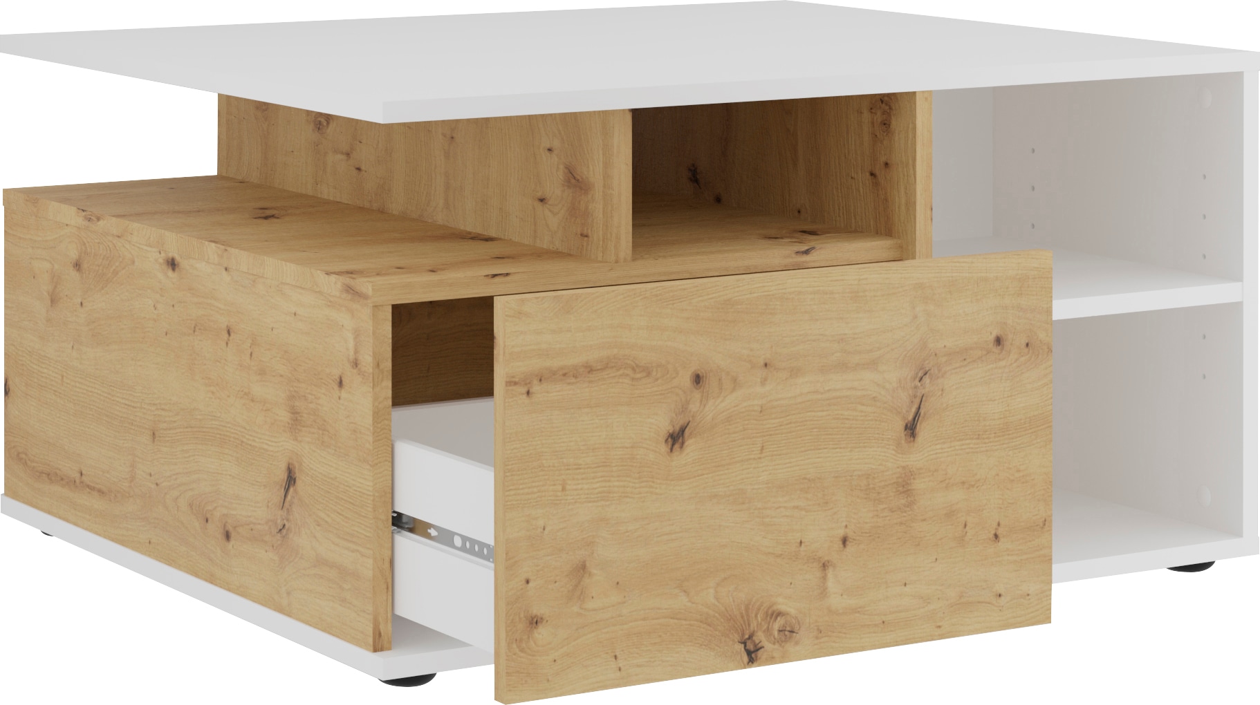 Image of FMD Couchtisch "Twin 2" Couchtisch mit Schubkasten und praktischen Ablageflächen
