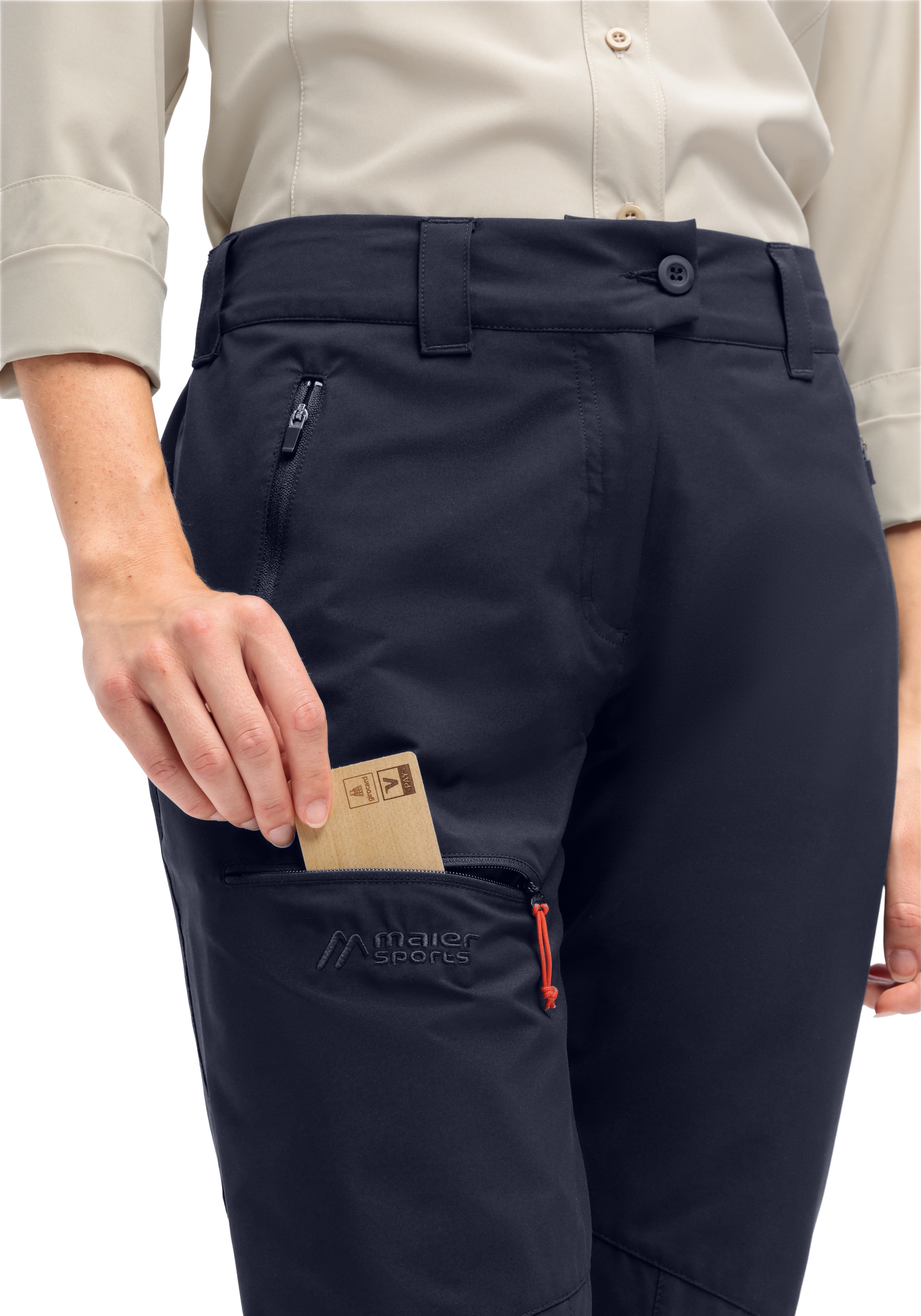 Maier Sports Outdoorhose »Lulaka Loop«, Damen Wanderhose, Funktionshose mit Taschen + Gürtel, Regular Fit
