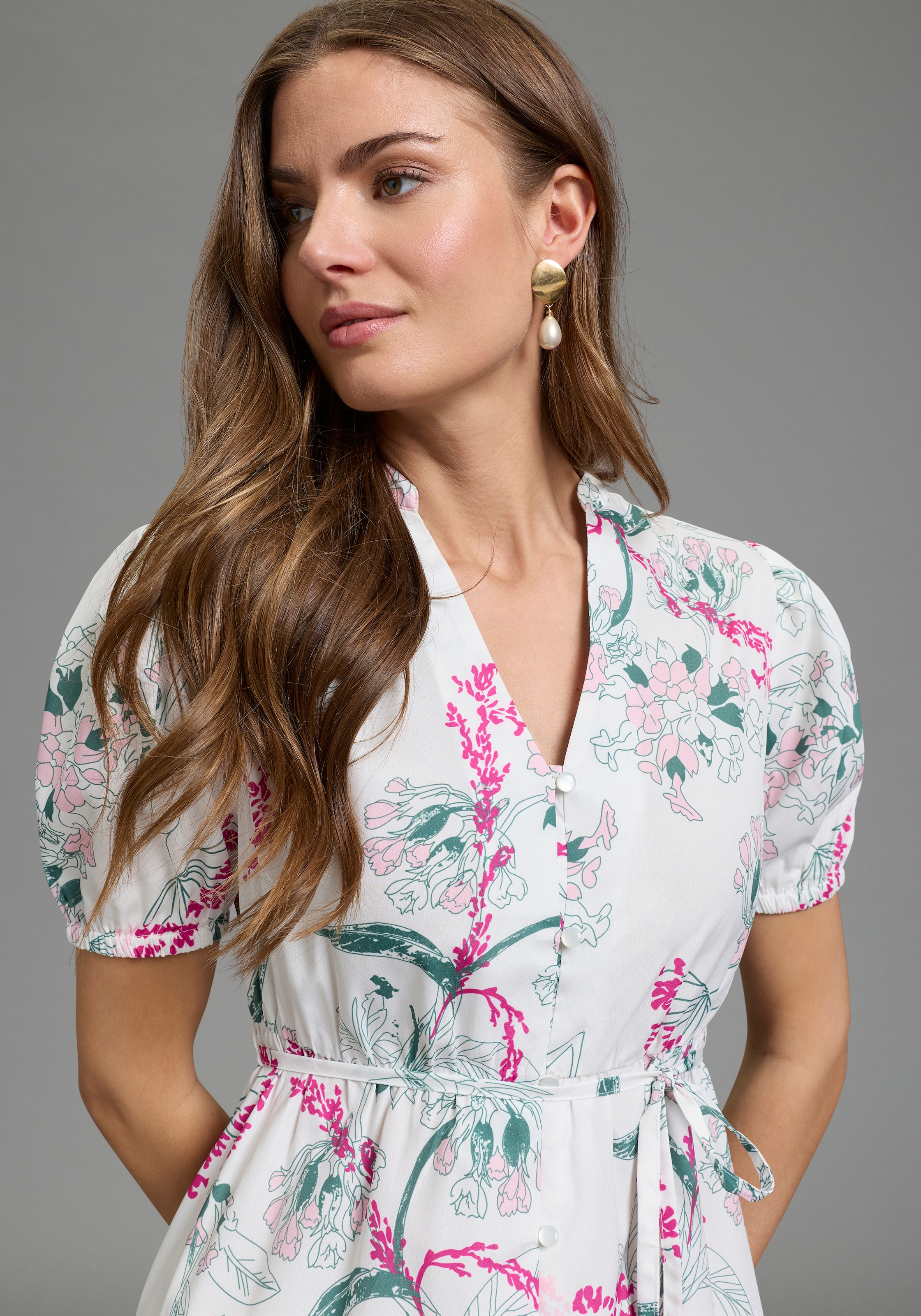 Laura Scott Robe chemisier femininer Stil, für vielseitige Anlässe, aus Polyester