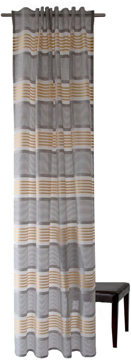 HOMING Vorhang »Jannis« verdeckte Schlaufen 1 Stk. tlg. Streifen, safran, grau, Küche, Wohnzimmer