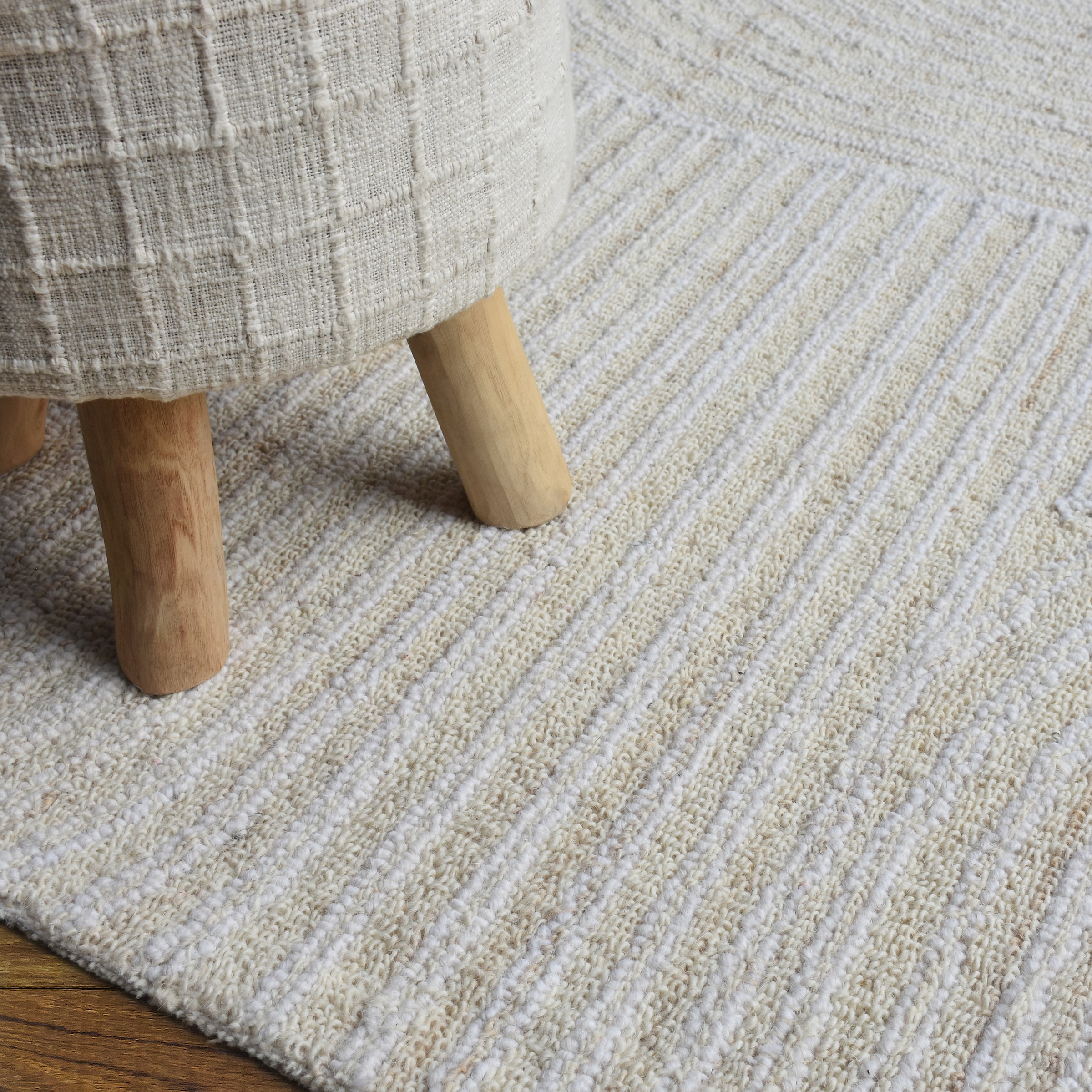 my home Wollteppich »Brevik, handgefertigt, Wolle, Hoch-Tief-Struktur« rechteckig 11 mm Höhe einfarbig, Wolle, Teppich, Wohnzimmer, Schlafzimmer, Esszimmer