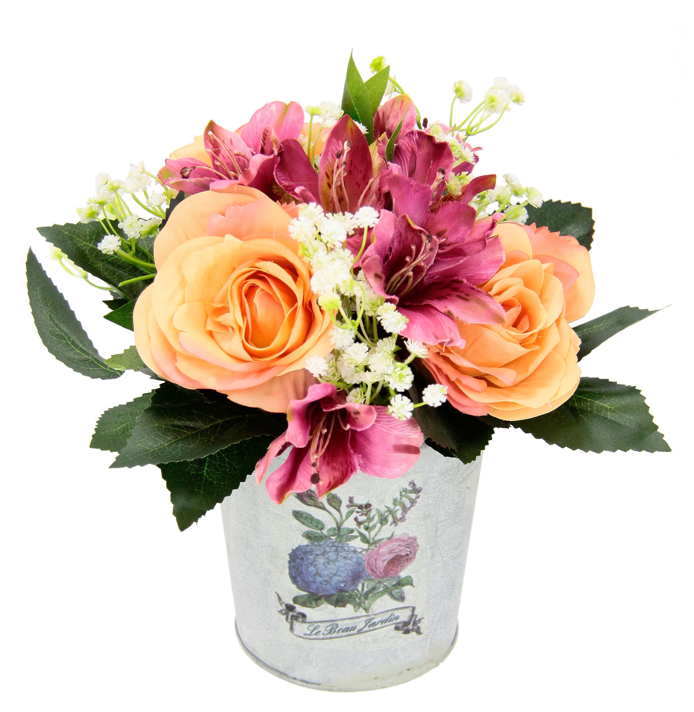 Image of I.GE.A. Kunstpflanze »Gesteck Rosen in Zinktopf«, (1 St.) bei Ackermann Versand Schweiz