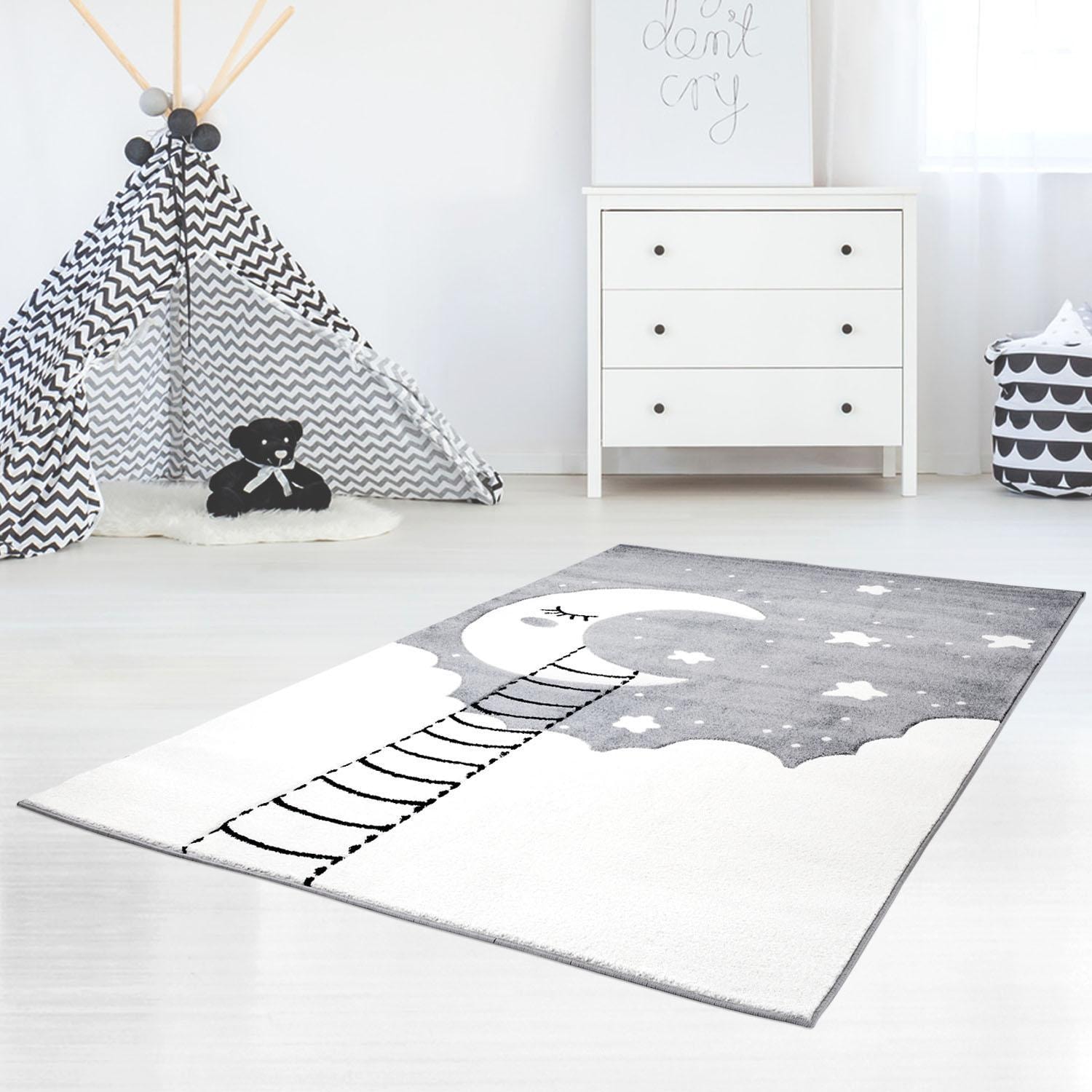 Image of Carpet City Kinderteppich "Bueno Kids 1314" rechteckig 13 mm Höhe Spielteppich, Mond, 3D-Effekt, Weicher Flor, Pflegeleicht