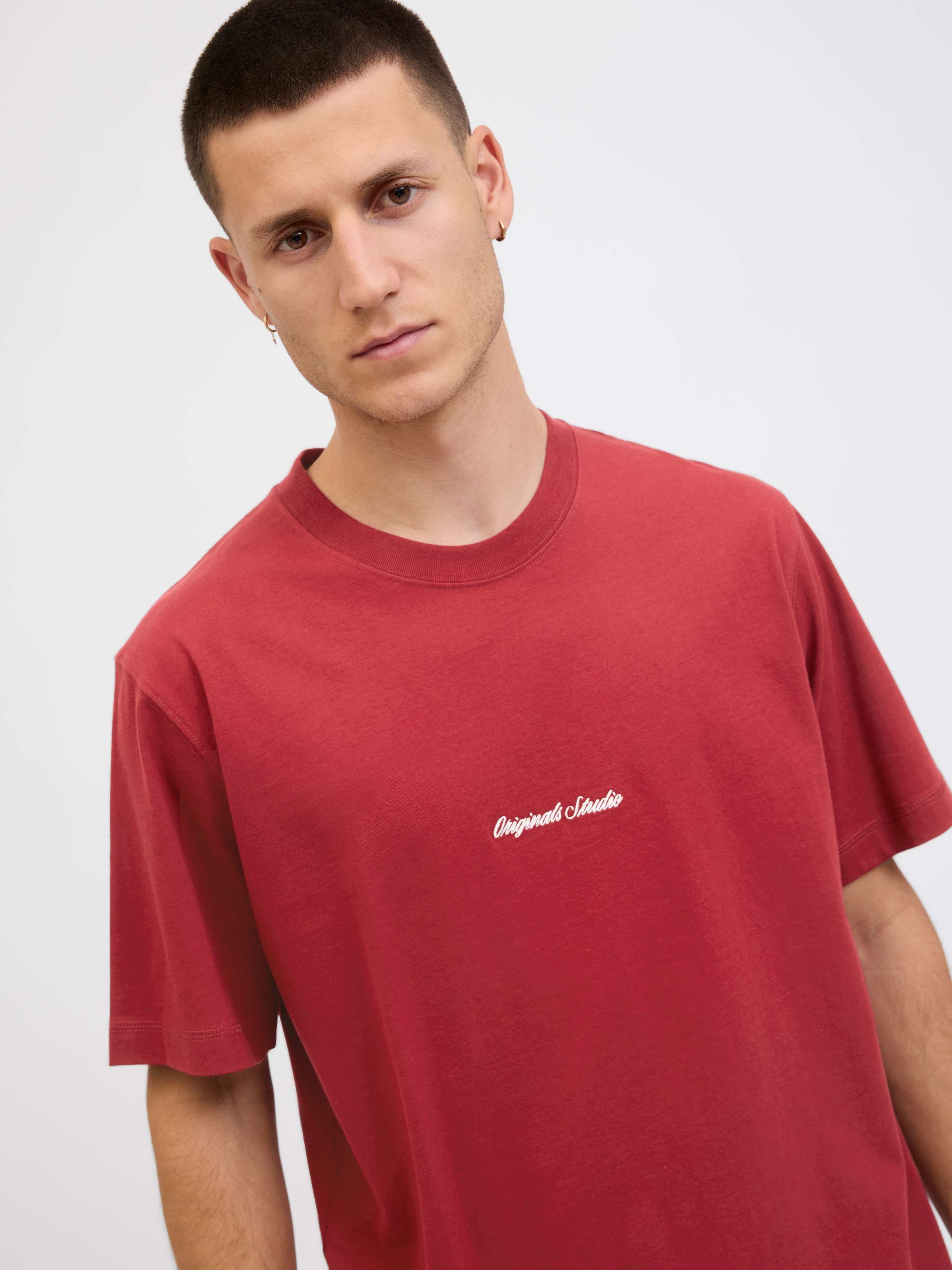 Jack & Jones Kurzarmshirt »JORNORREBRO EMB TEE SS CREW NECK NOOS« mit Logo Print