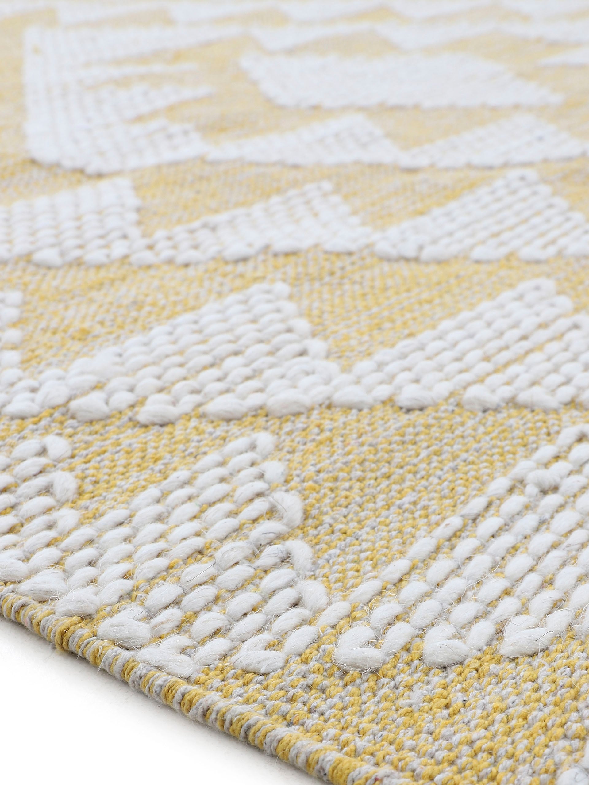 carpetfine Teppich »Kelim Durry«, rechteckig, 5 mm Höhe, Handweb, geometrisch, Hoch-Tief Effekt, handgewebt, reine Baumwolle