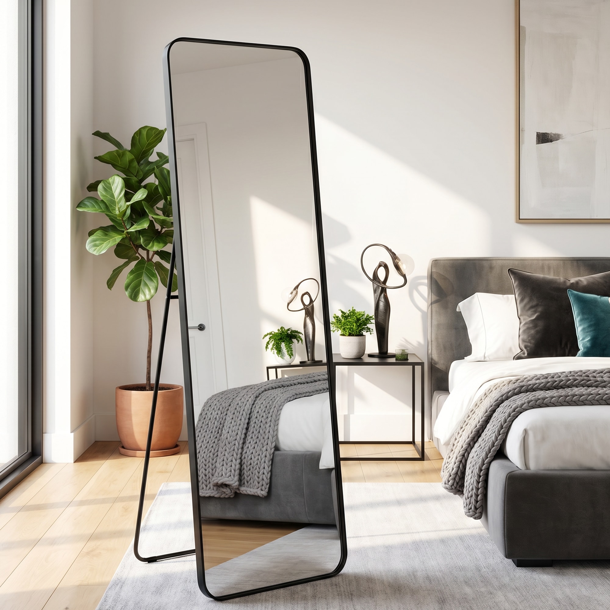 Image of GOODproduct Spiegel "Standspiegel Addrik, wahlweise in 2 Grössen 150x40cm oder 160x50cm" Ganzkörperspiegel mit Sicherheitsglas, in verschiedenen Farben