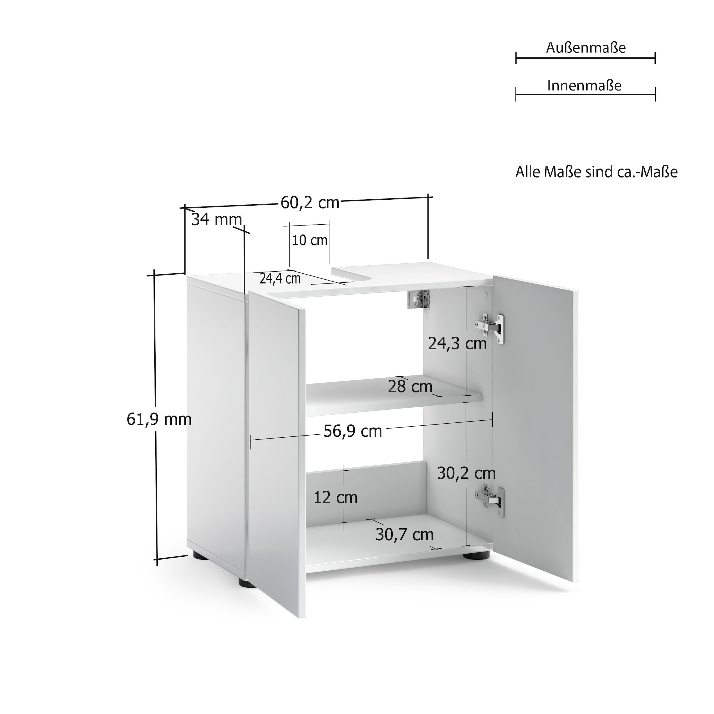 INOSIGN Waschbeckenschrank »Mister«, Breite 60 cm