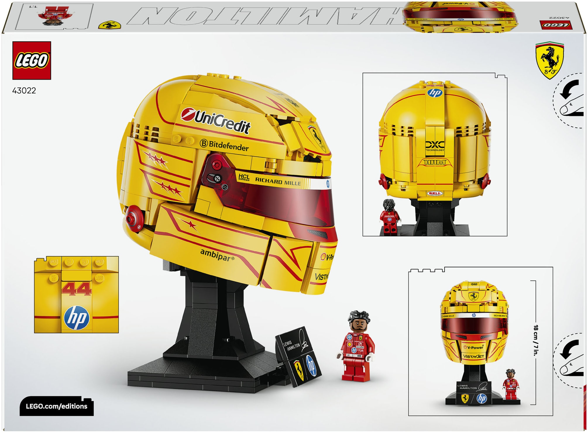 LEGO® Konstruktionsspielsteine »Scuderia Ferrari HP Lewis Hamilton Helm (43022)« LEGO Editions Formula 1