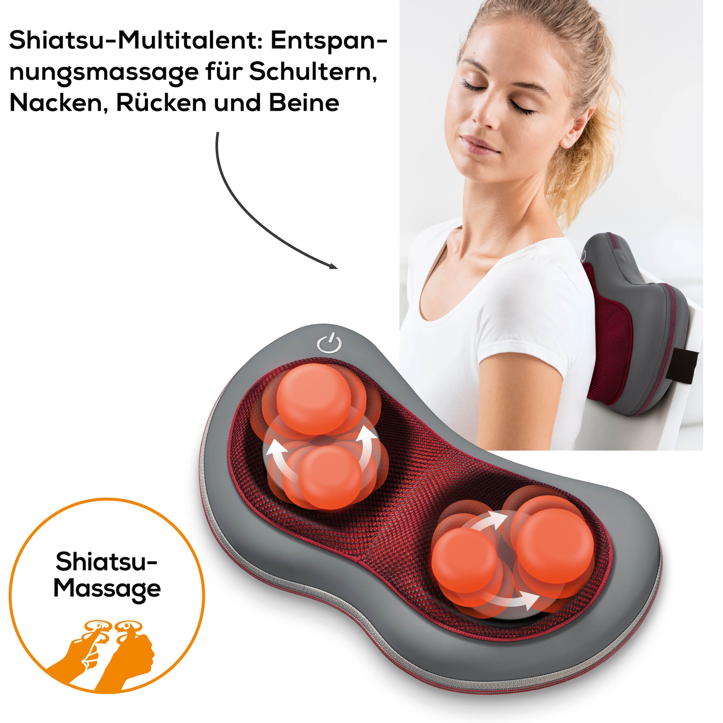 BEURER Shiatsu-Massagekissen »MG 149«, Wohltuende Shiatsu Massage