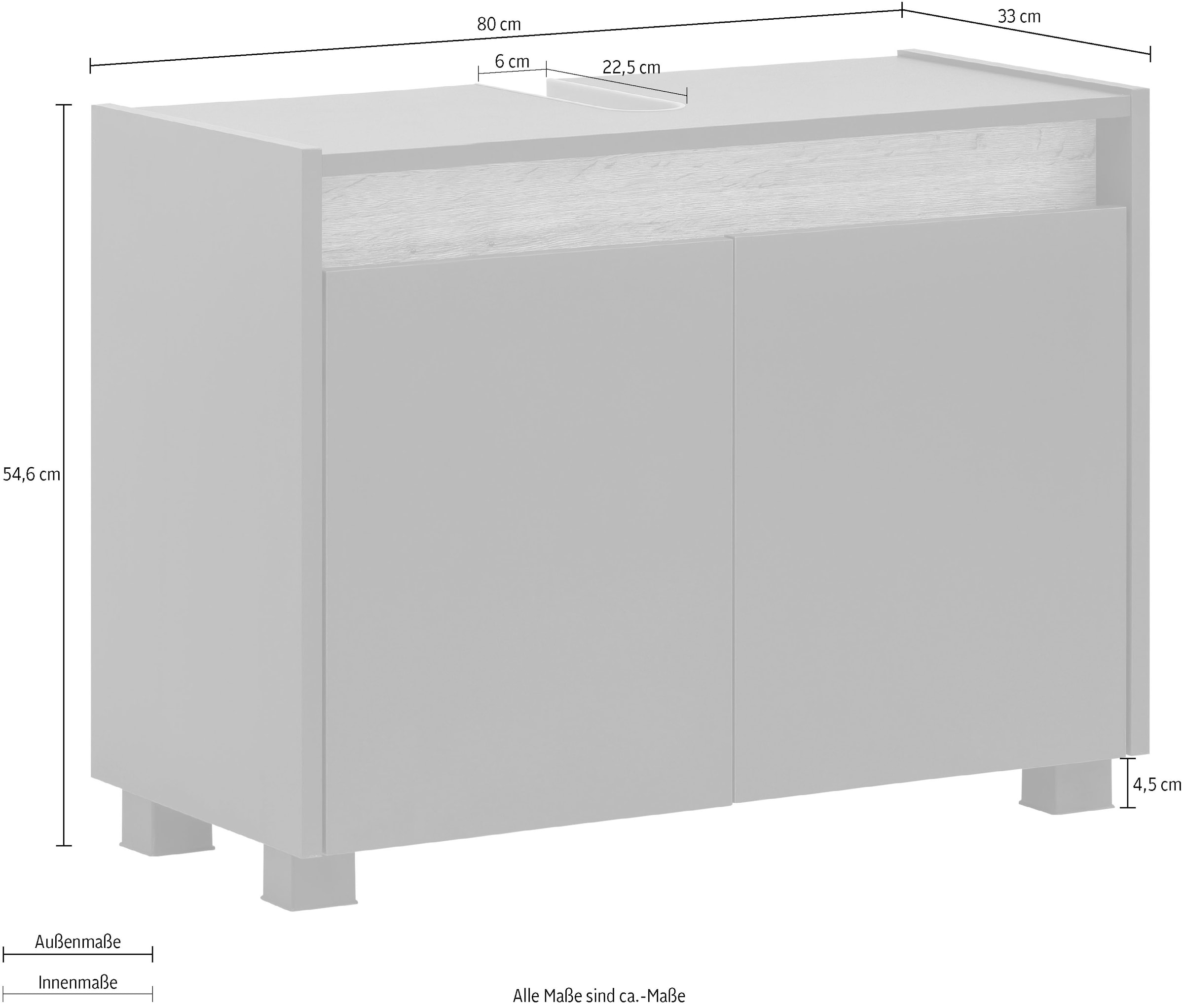 Schildmeyer Waschbeckenunterschrank »Cosmo«, Breite 80 cm