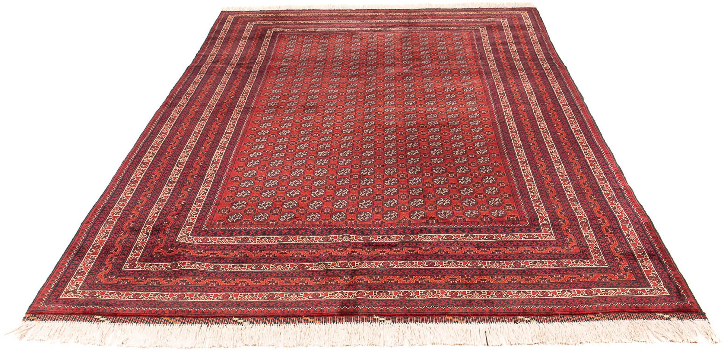 Image of morgenland Orientteppich »Afghan - Buchara - 300 x 200 cm - rot«, rechteckig, 7 mm Höhe, Wohnzimmer, Handgeknüpft, Einzelstück mit Zertifikat bei Ackermann Versand Schweiz