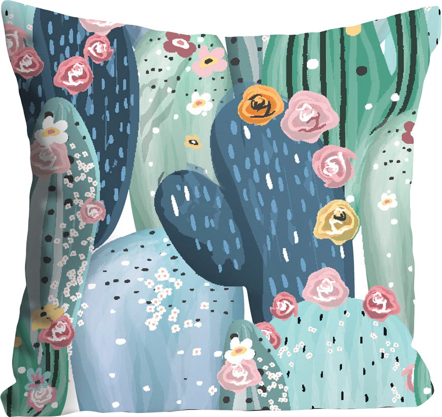 queence Coussin décoratif »Bowser« mit bunten Kakteen