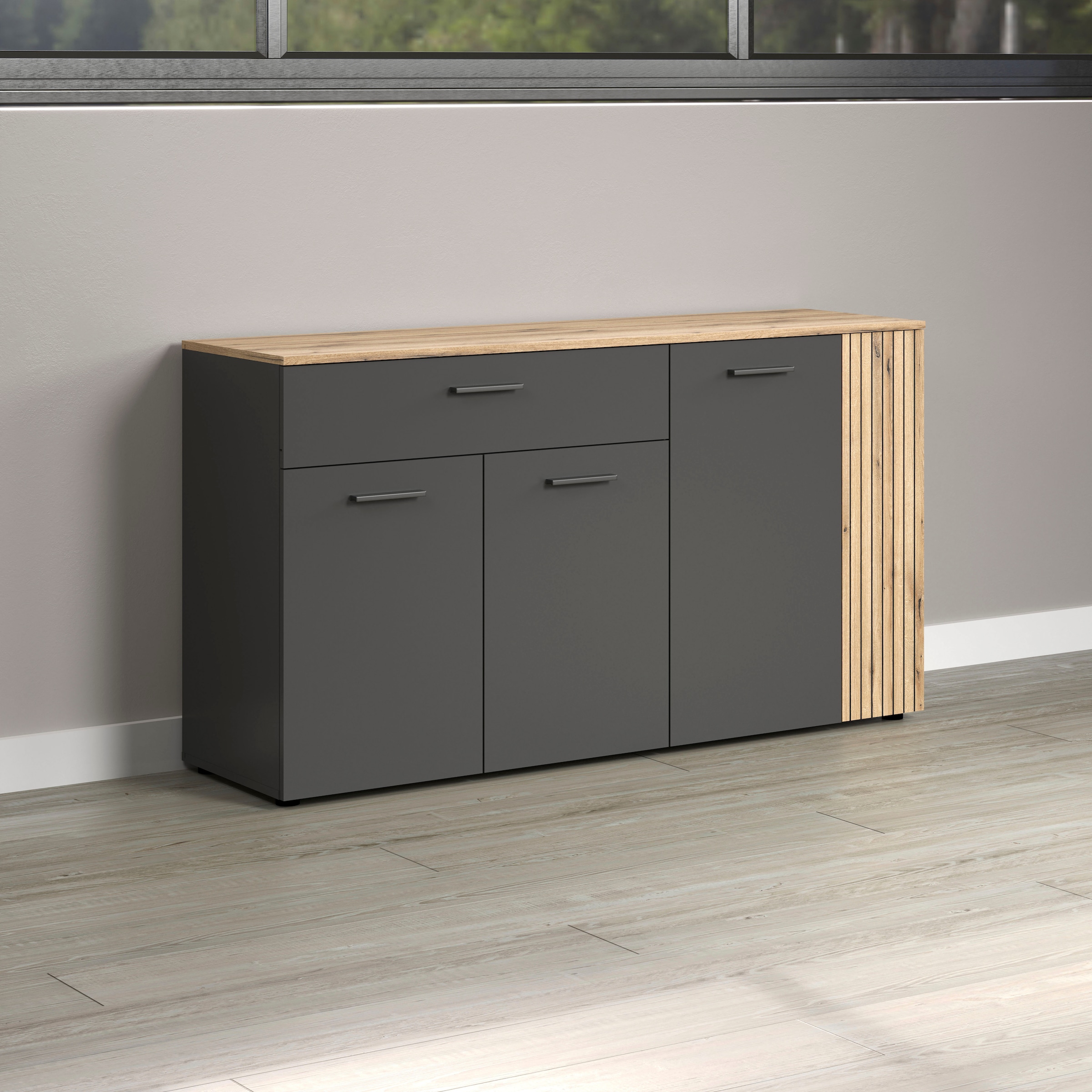 Home affaire Sideboard »Estepona« 1 Stk. tlg. Kommode, Akustikpaneel-Look; Breite 150 cm