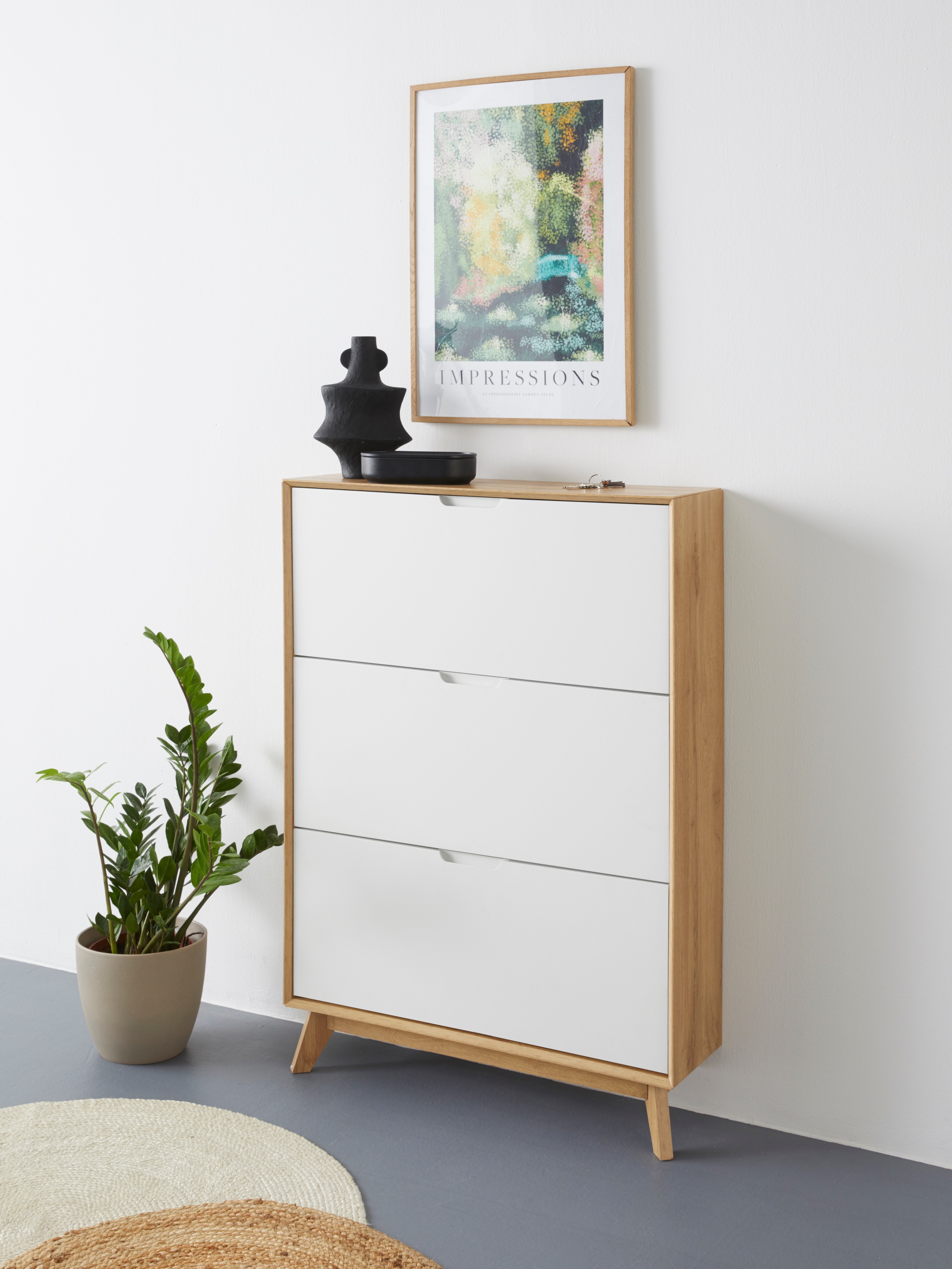 Image of GOODproduct Schuhschrank "Pandrup" mit 3 Klappen, ca. 8 Paar Schuhe pro Klappe, Höhe 125 cm