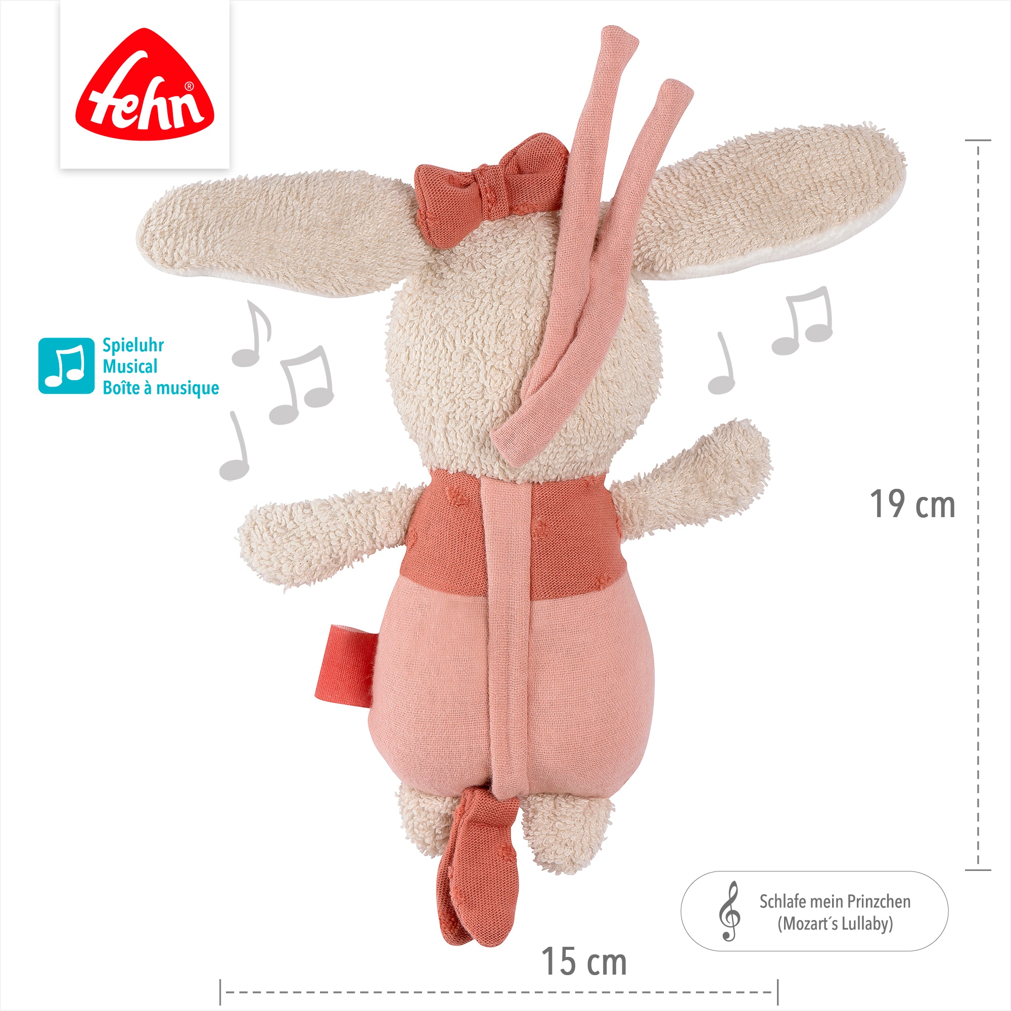 Fehn Boîte à musique »Spieluhr Hase« avec mécanisme de jeu amovible