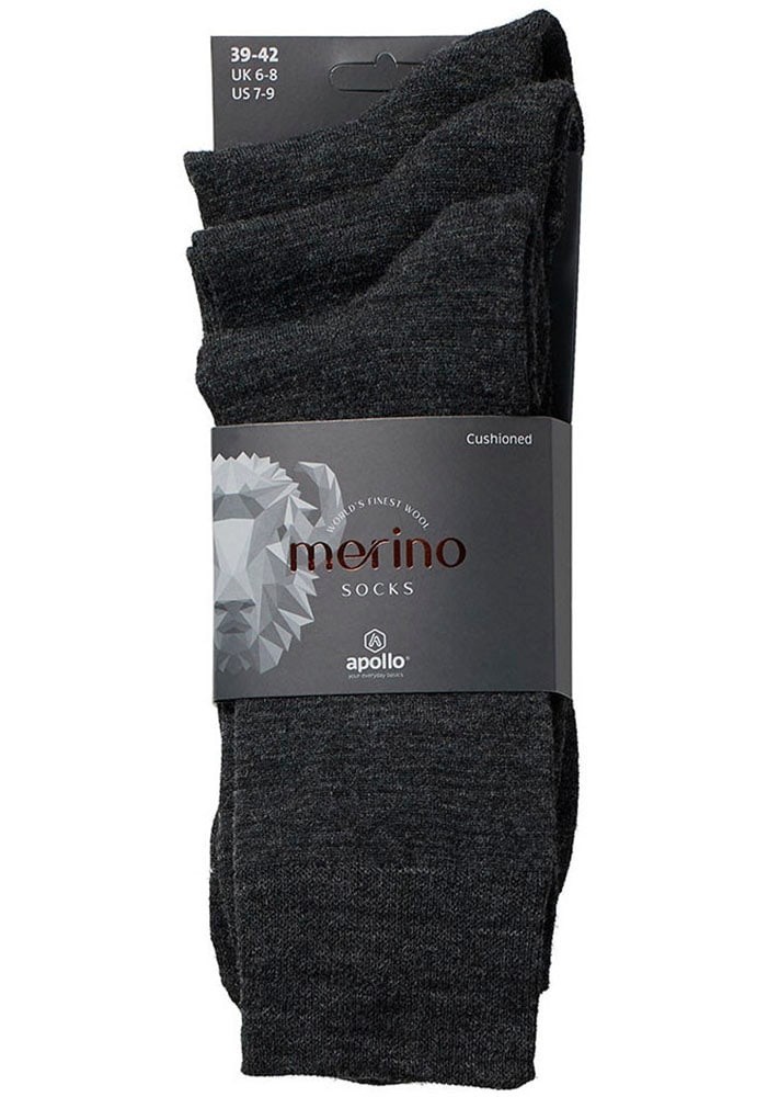 Apollo Basicsocken, (3er Pack), Unisex mit Stickerei und weichen Merinowoll-Anteil