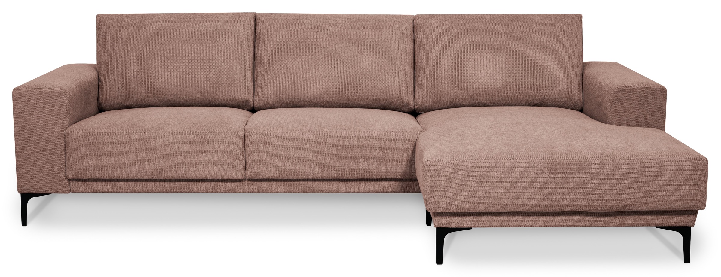 Places of Style Ecksofa »Xander, L-Form,«, Breite 280 cm, Soft-Touch Chenille, schwarze Metallfüsse