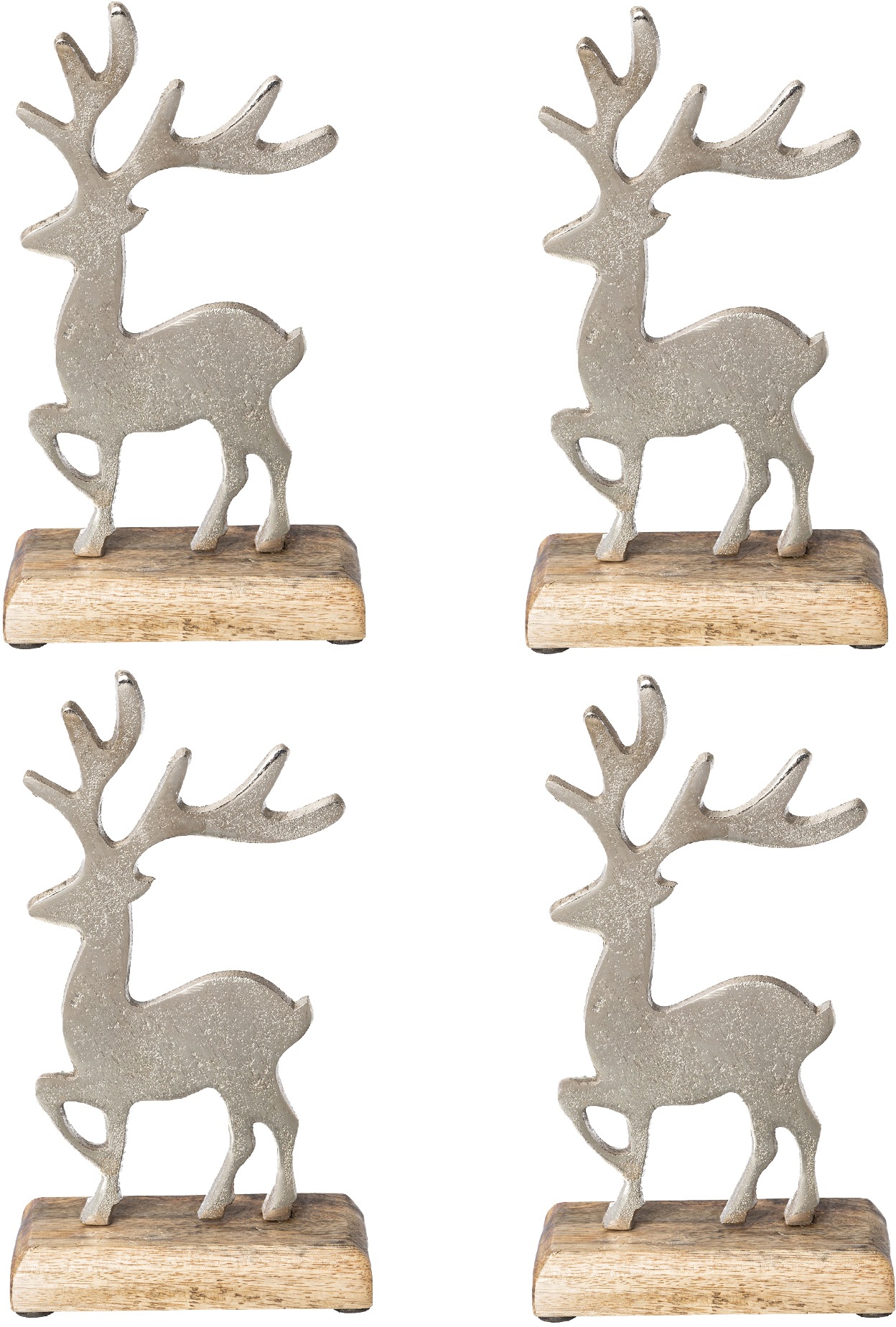 Image of Creativ home Weihnachtsfigur, (Set, 4 St.), Hirsch auf Holzbase, Höhe ca. 18 cm bei Ackermann Versand Schweiz