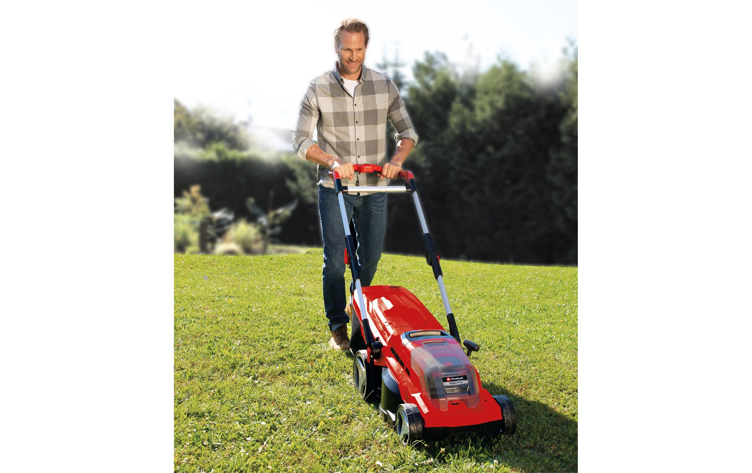 Einhell Akkurasenmäher »Akku-Rasenmäher RASARRO 36/36 Kit, 2 x 3.0Ah Plus«