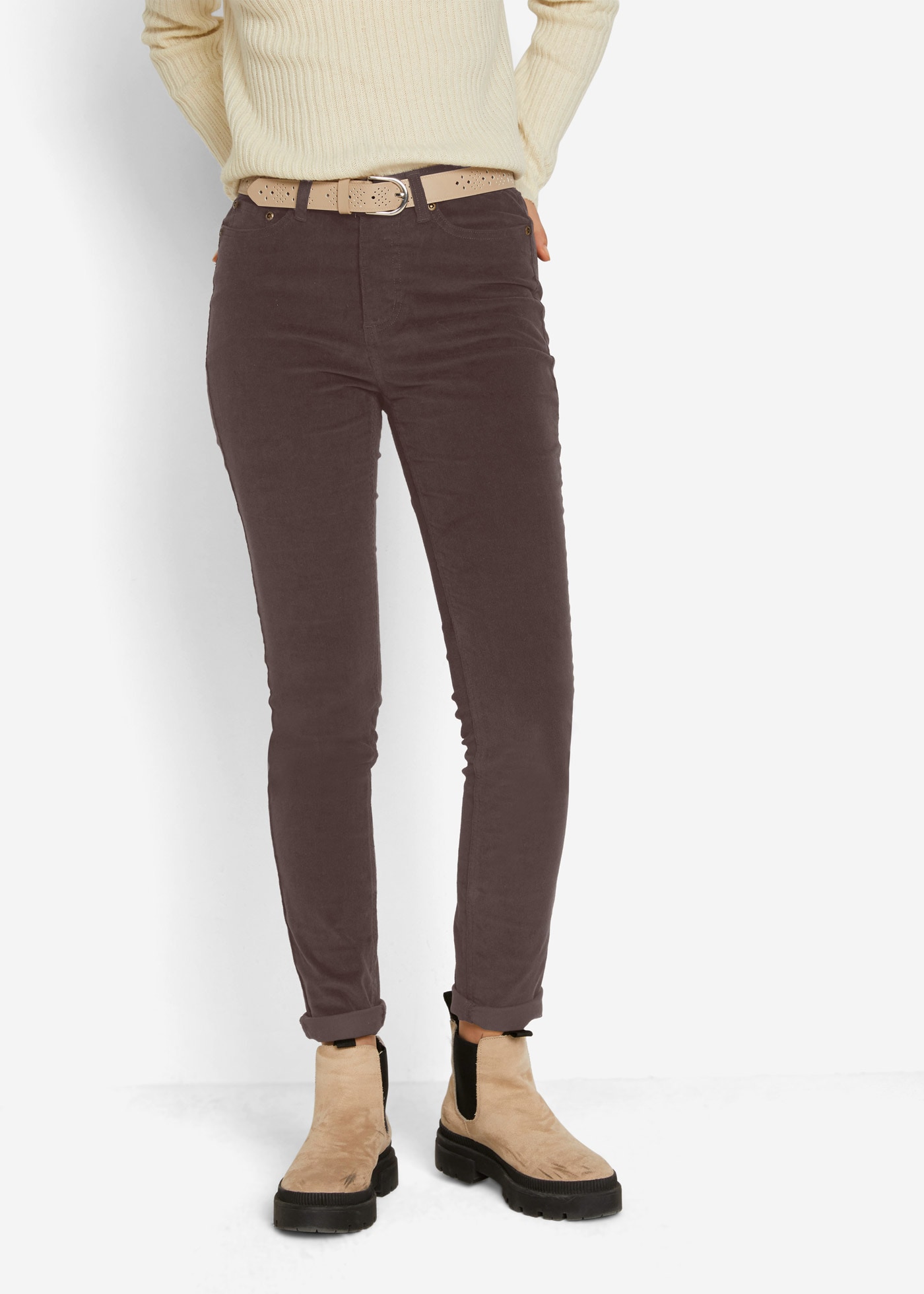 Image of bonprix Cordhose "Stretch-Cordhose, Skinny" aus Baumwolle und Elasthan, schmale Passform, Skinny Fit