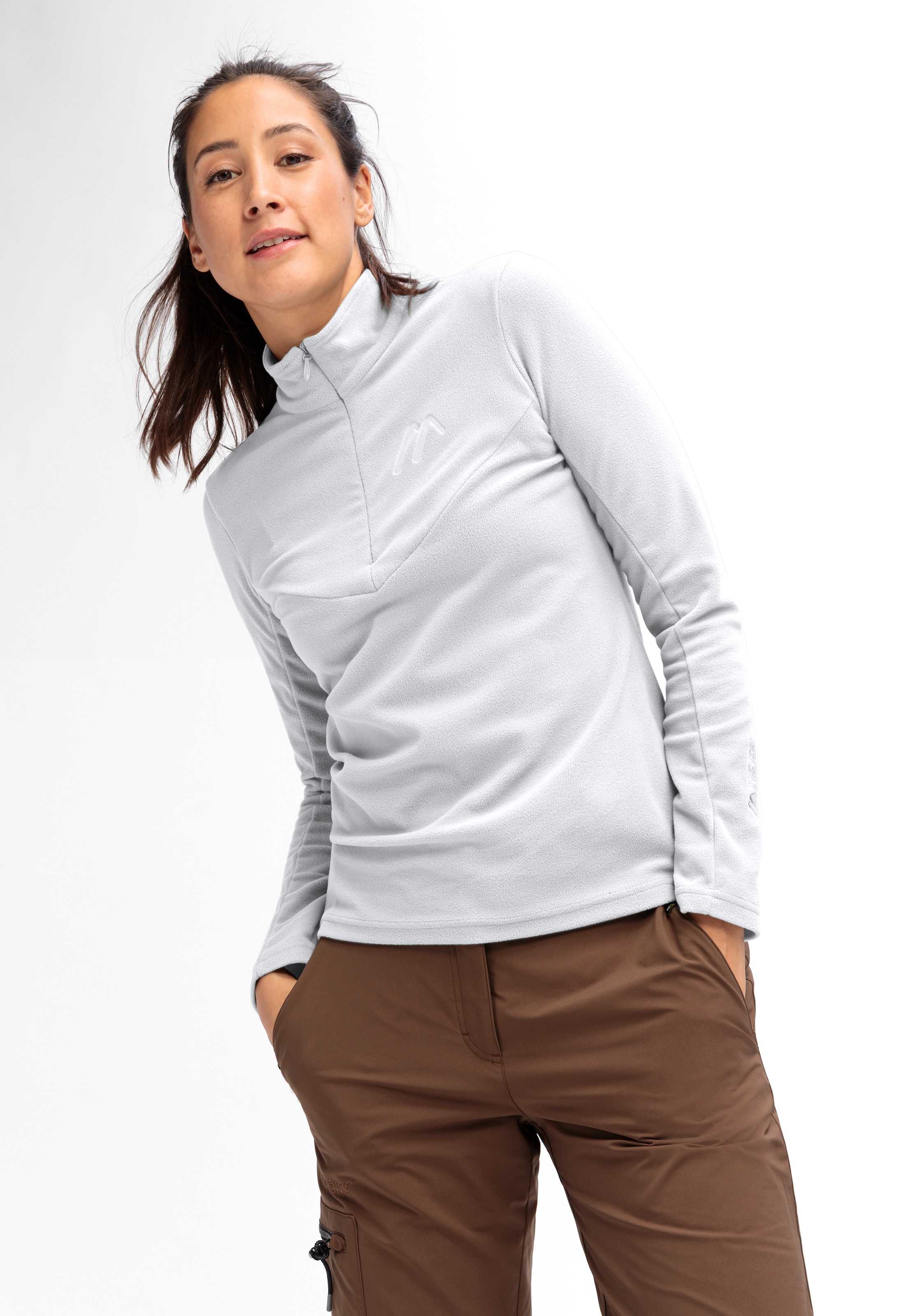 Maier Sports Fleecepullover »Denise HZ W«, Damen Midlayer, pflegeleichtes Half-Zip Fleece
