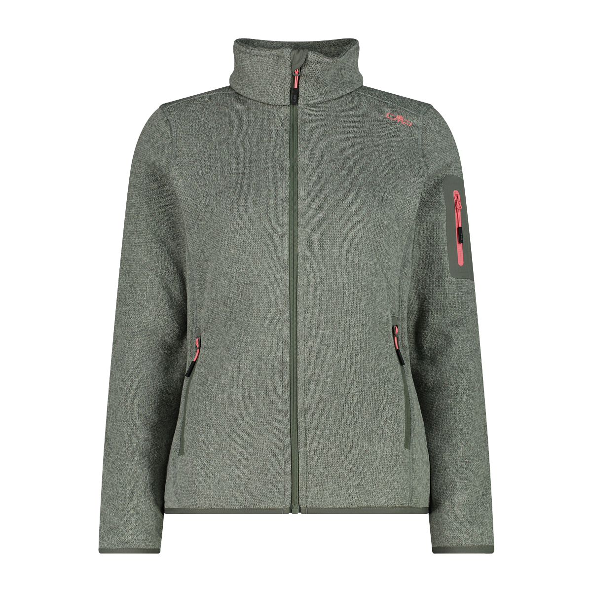 CMP Veste en laine polaire »KNITTED MELANGE FLEECE WOMAN JACKET« Wärmeisolierend & Schnell trocknend & Atmungsaktiv, Übergangsjacke