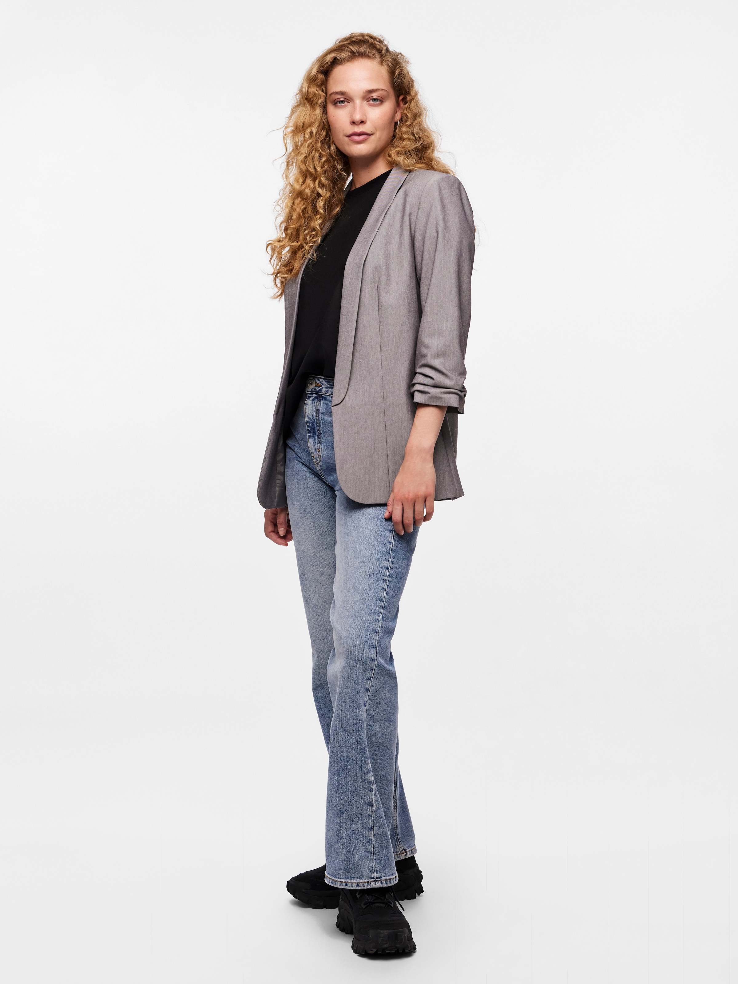 pieces Blazer chemisier »PCBOSELLA 3/4 BLAZER NOOS« Materialmix, regular fit