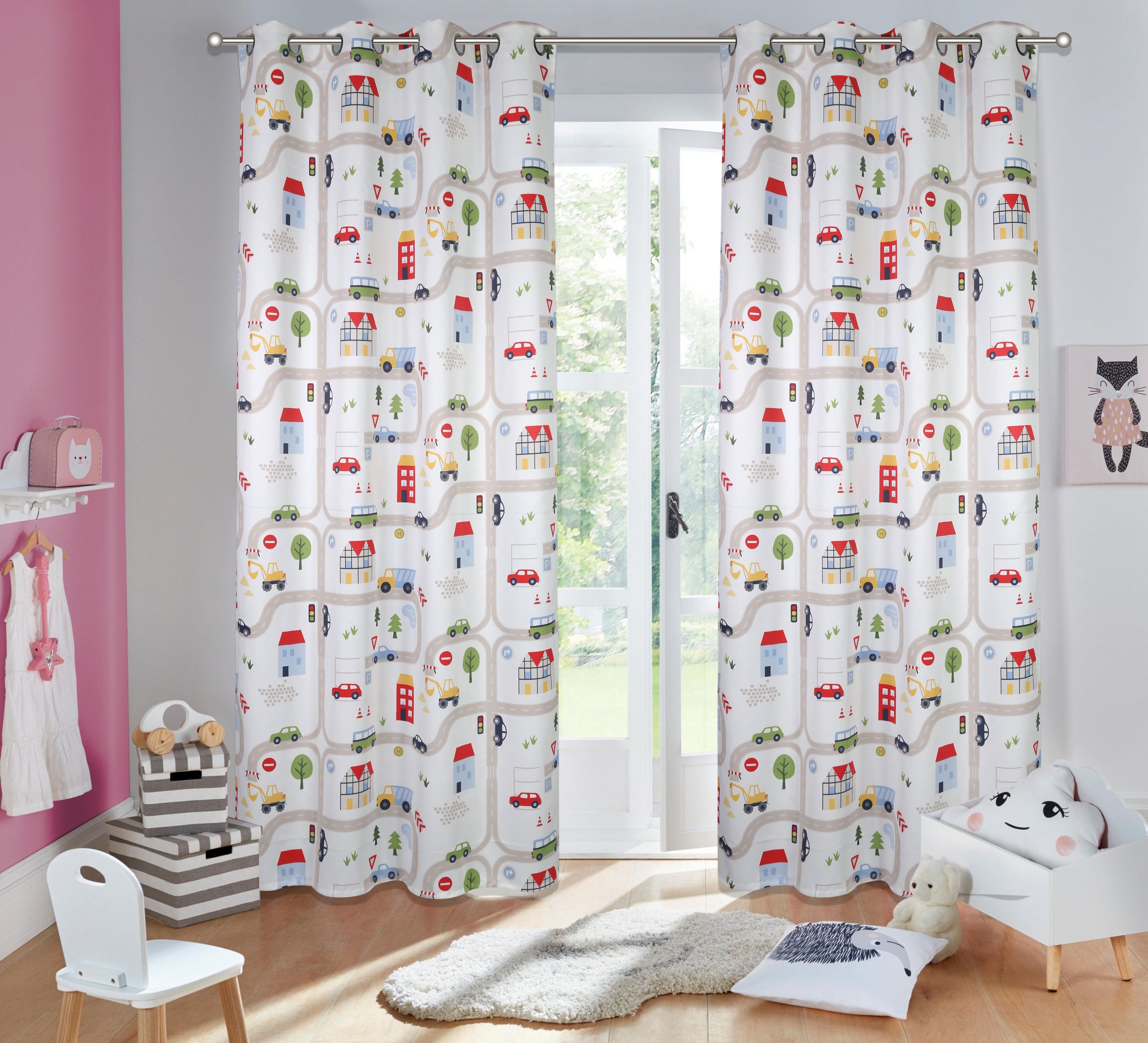 Image of Lüttenhütt Verdunkelungsvorhang »Auto«, (1 St.), Kindergardine, bedruckt, blickdicht, gewebt, verschiedene Grössen bei Ackermann Versand Schweiz