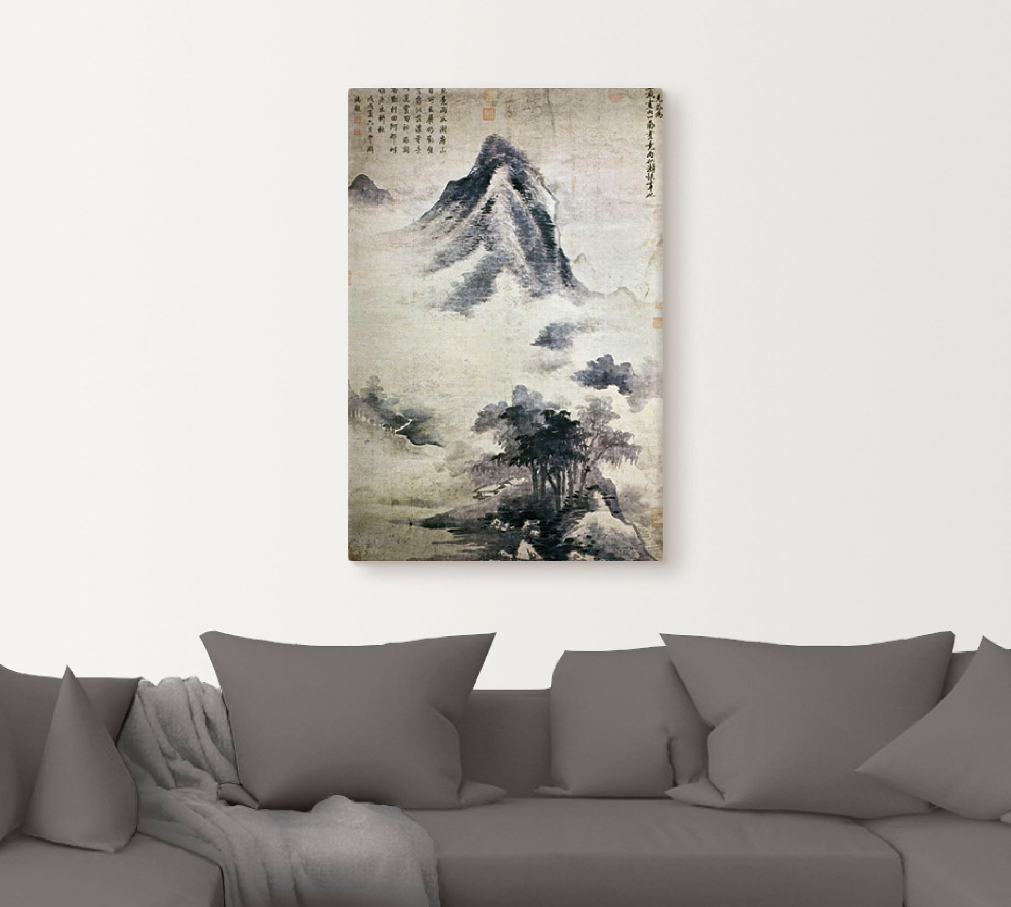 Artland Tableau sur toile »Landschaft nach dem Regen, 13.-14.JH« 1 cuis tlg. auf Holzrahmen gespannt