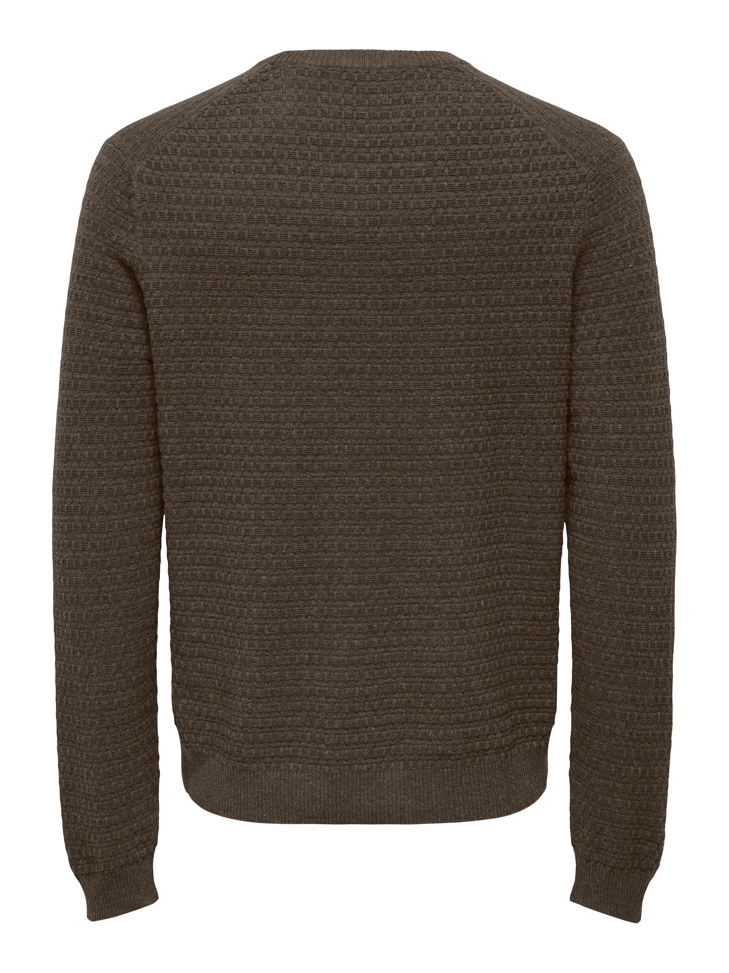 ONLY & SONS Pull à col rond »ONSLOUI LS STRUCTURE CREW REG NOOS« mélange coton, coupe régulière