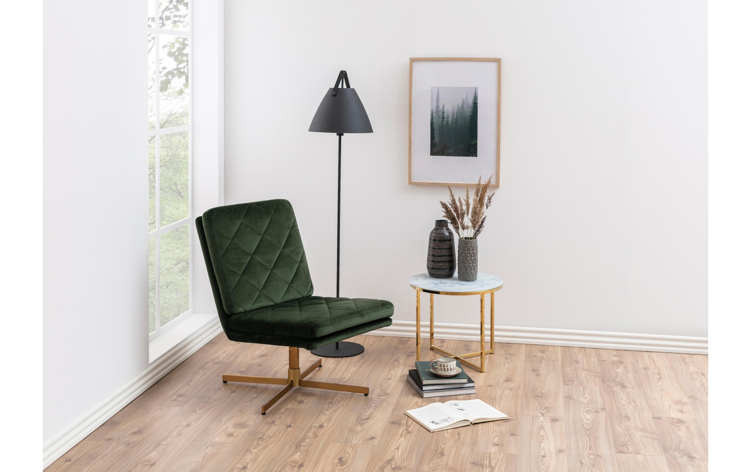AC Design Beistelltisch »Alisma Ø 50 x 42 cm Goldfarben/Weiss«