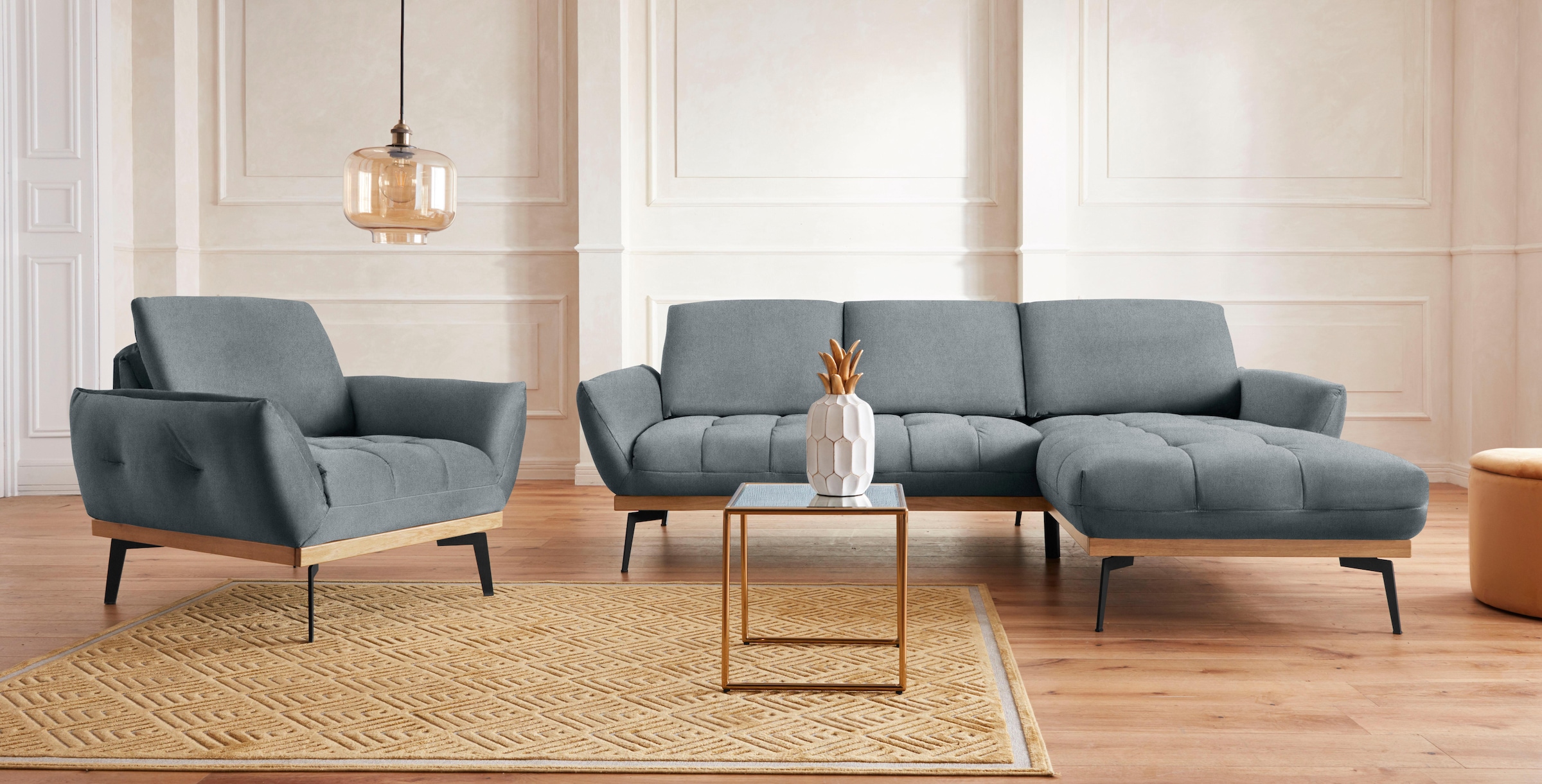 exxpo - sofa fashion Sessel »Palic, Loungesessel mit Rückenverstellung, hoher Entspannungskomfort« inklusive Rückenverstellung