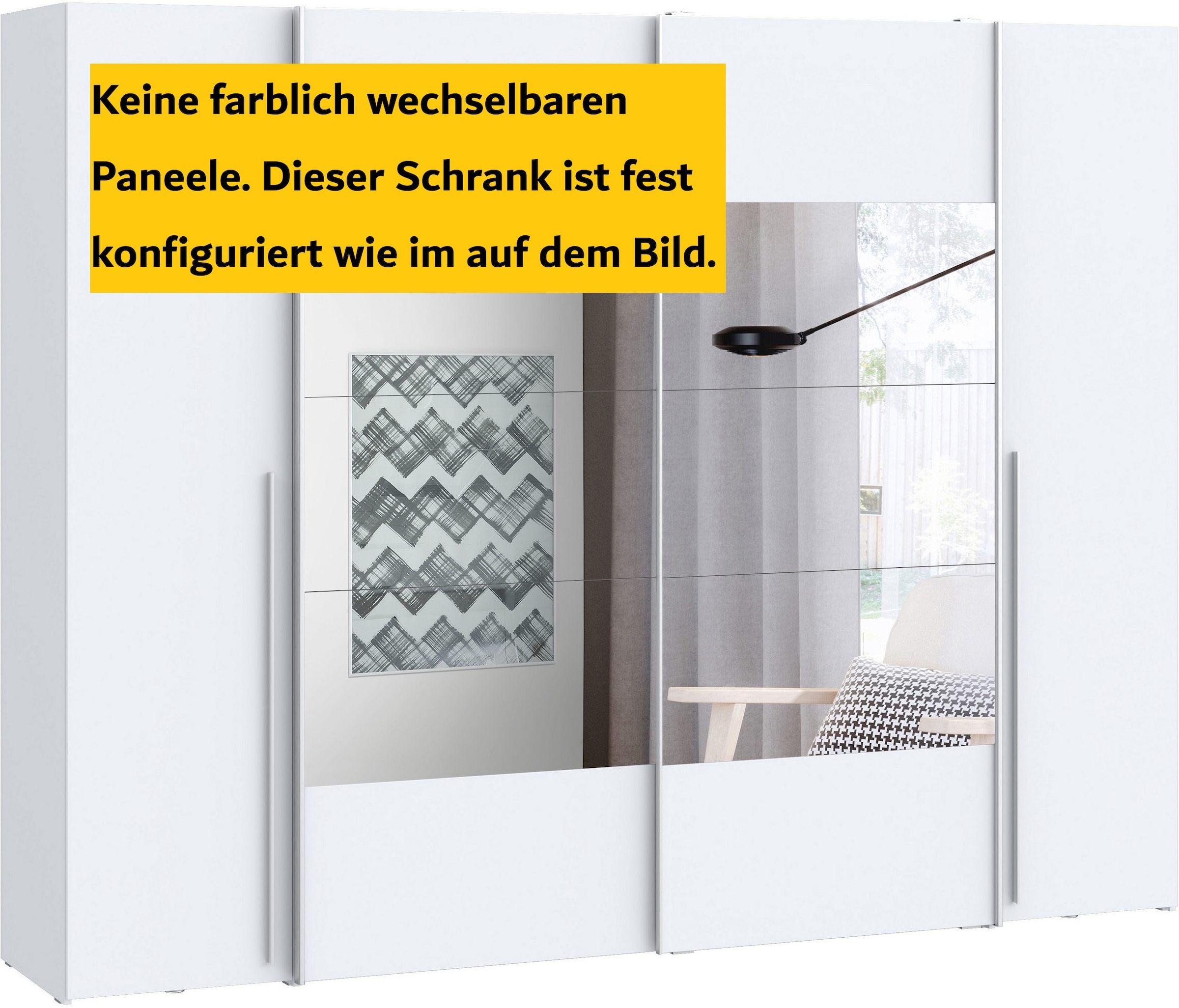 FORTE Kleiderschrank »Narago, Kombischrank mit Spiegel« B/H/T ca. 270/210/61cm,  Schwebetüren in Kombination mit Drehtüren, Made in Europe