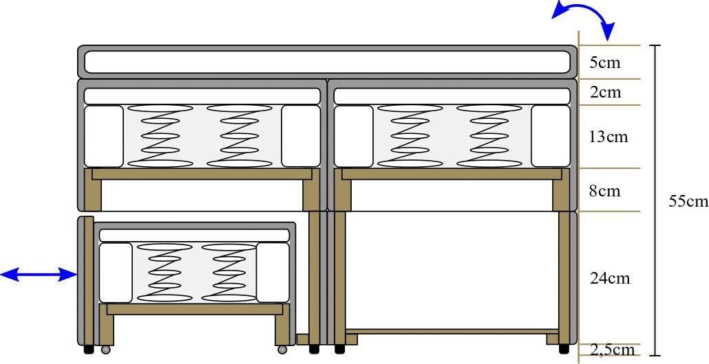 ATLANTIC home collection Boxspringbett »Lotte«, mit Topper, Bettkasten und Gästebett