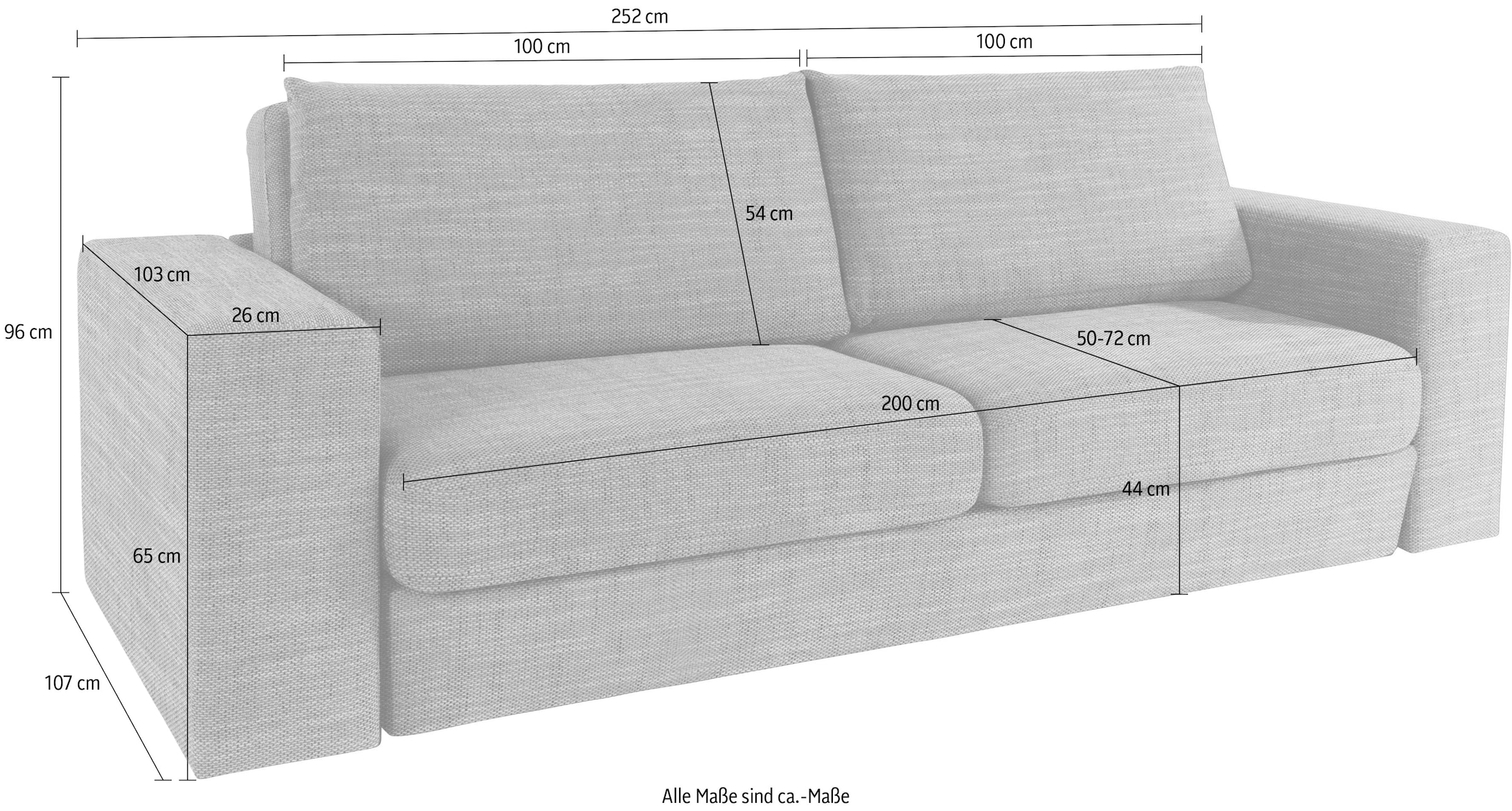 LOOKS by Wolfgang Joop 4-Sitzer »Looksv«, Verwandlungssofa: aus Sofa wird Sofa mit 2 Hockern