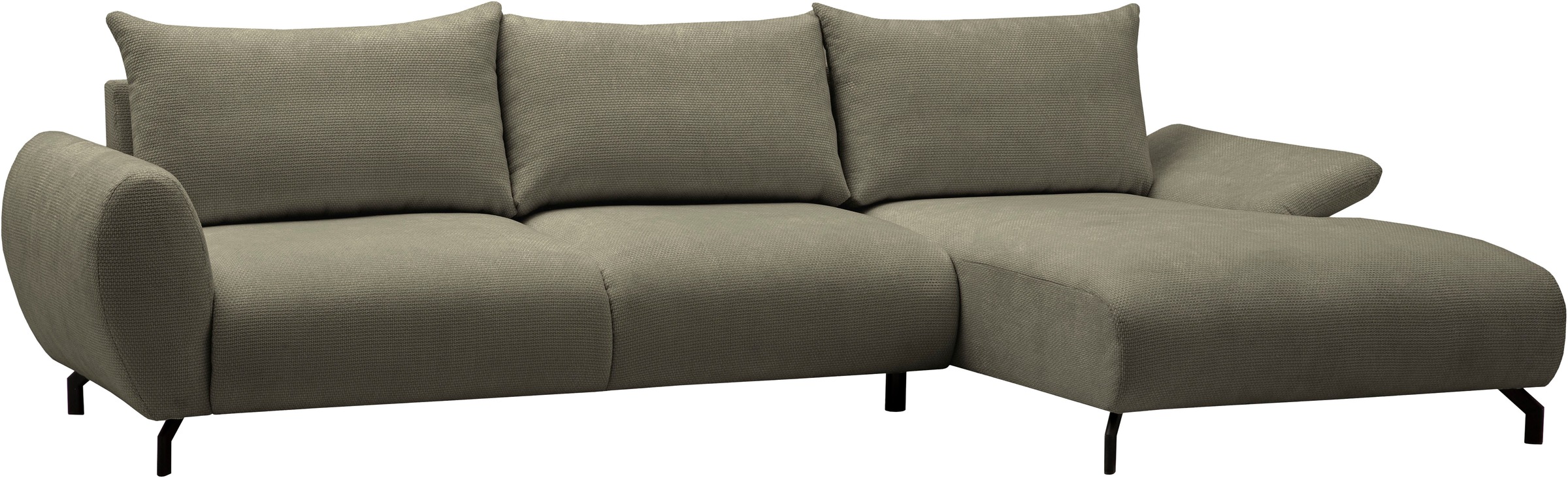 GOODproduct Ecksofa »KELLIE, L-Form, 315 cm, verstellbare Armlehne, Metallfüsse,« wahlweise Recamiere links o. rechts, Chenille-Stoff, hoher Sitzkomfort