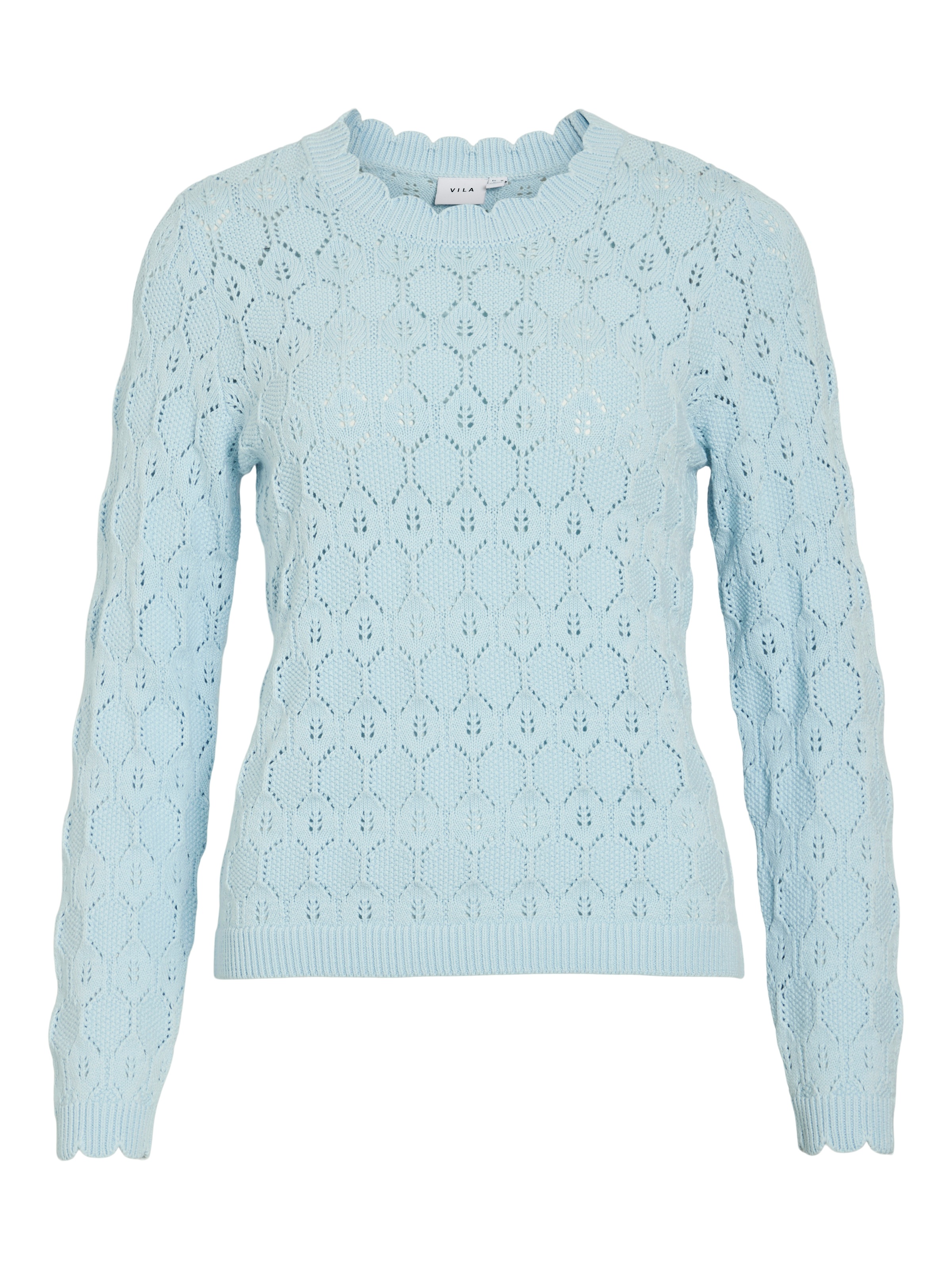 Vila Pull à col rond »VILOWEN L/S POINTELLE KNIT TOP/PB«