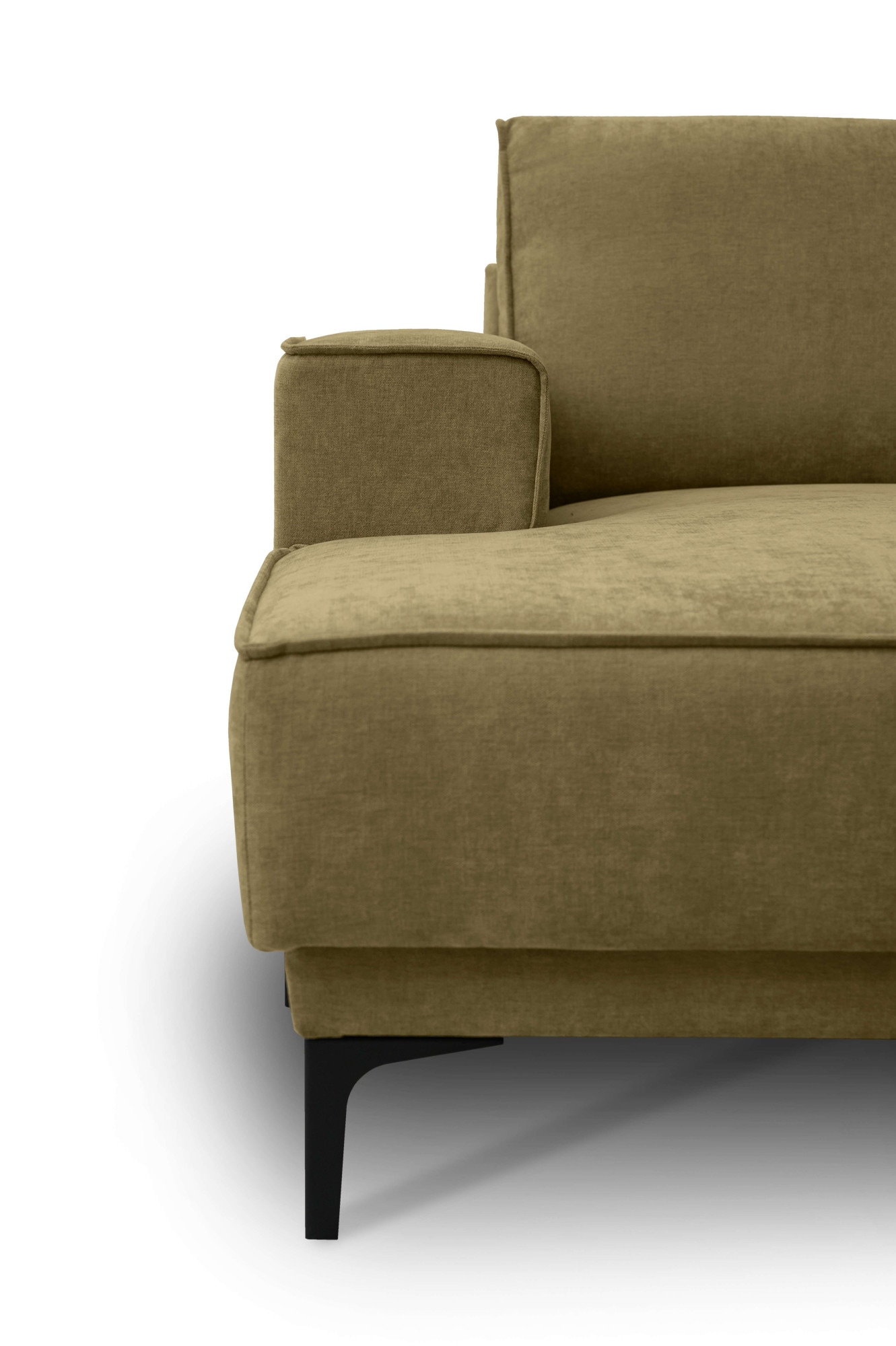 Places of Style Wohnlandschaft »XXL Sofa Oland, Struktur, Flachgewebe, Luxus-Microfaser, Boucle«, U-Form, 342 cm, Wellenunterfederung, Skandi-Design, Metallfüsse