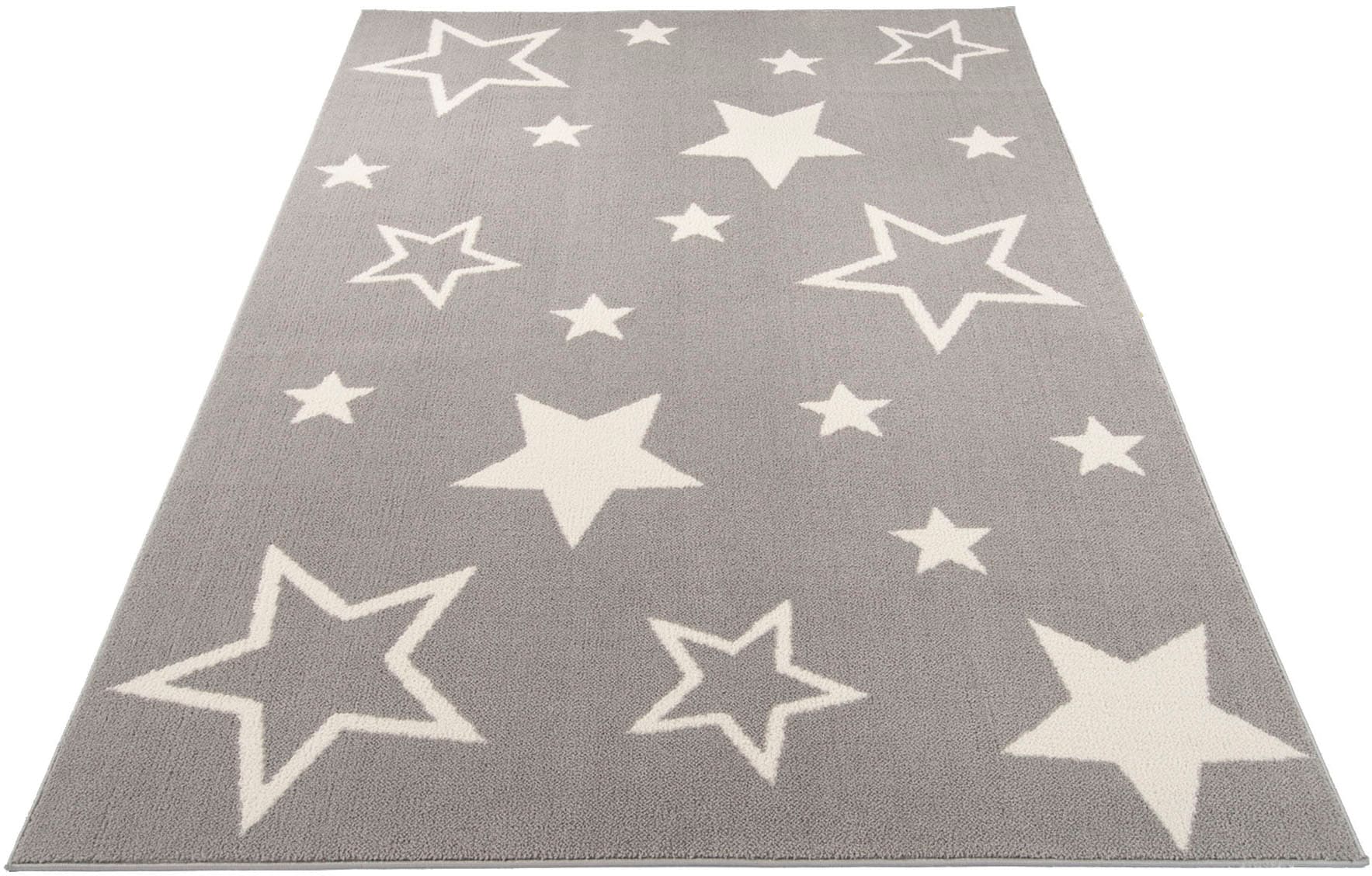 Image of OCI DIE TEPPICHMARKE Kinderteppich "KIDDY STAR" rechteckig 11 mm Höhe robuster Kurzflor, Stern, gemustert