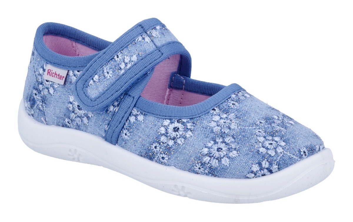Image of Richter Hausschuh "Mia" Klettschuh, Kindergartenschuh, mit Label, Grössenschablone zum Download