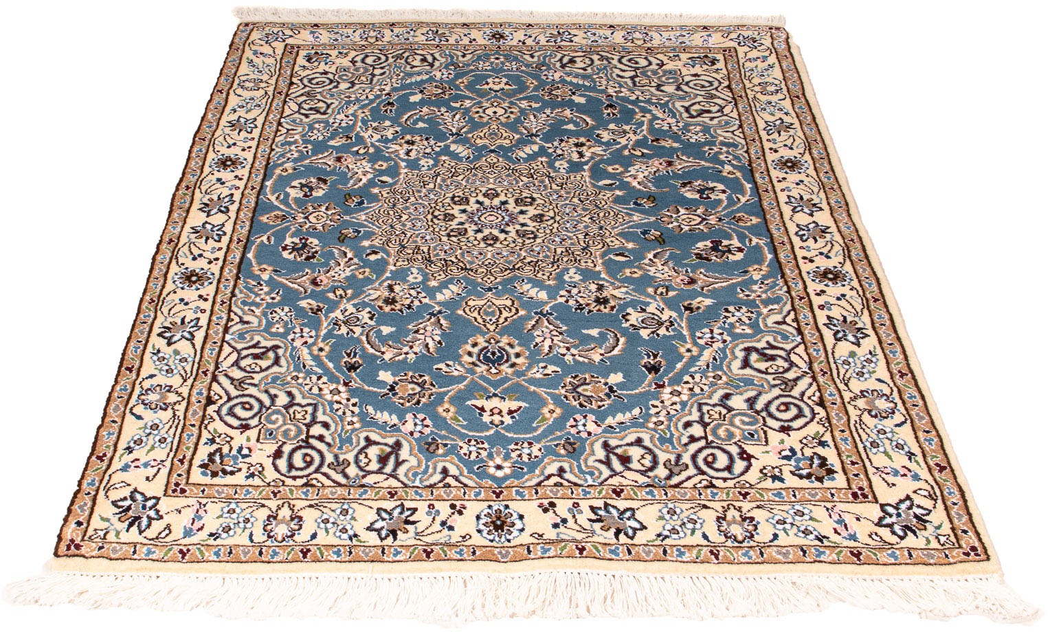 Image of morgenland Orientteppich »Perser - Nain - Royal - 148 x 98 cm - dunkelblau«, rechteckig, 10 mm Höhe, Wohnzimmer, Handgeknüpft, Einzelstück mit Zertifikat bei Ackermann Versand Schweiz