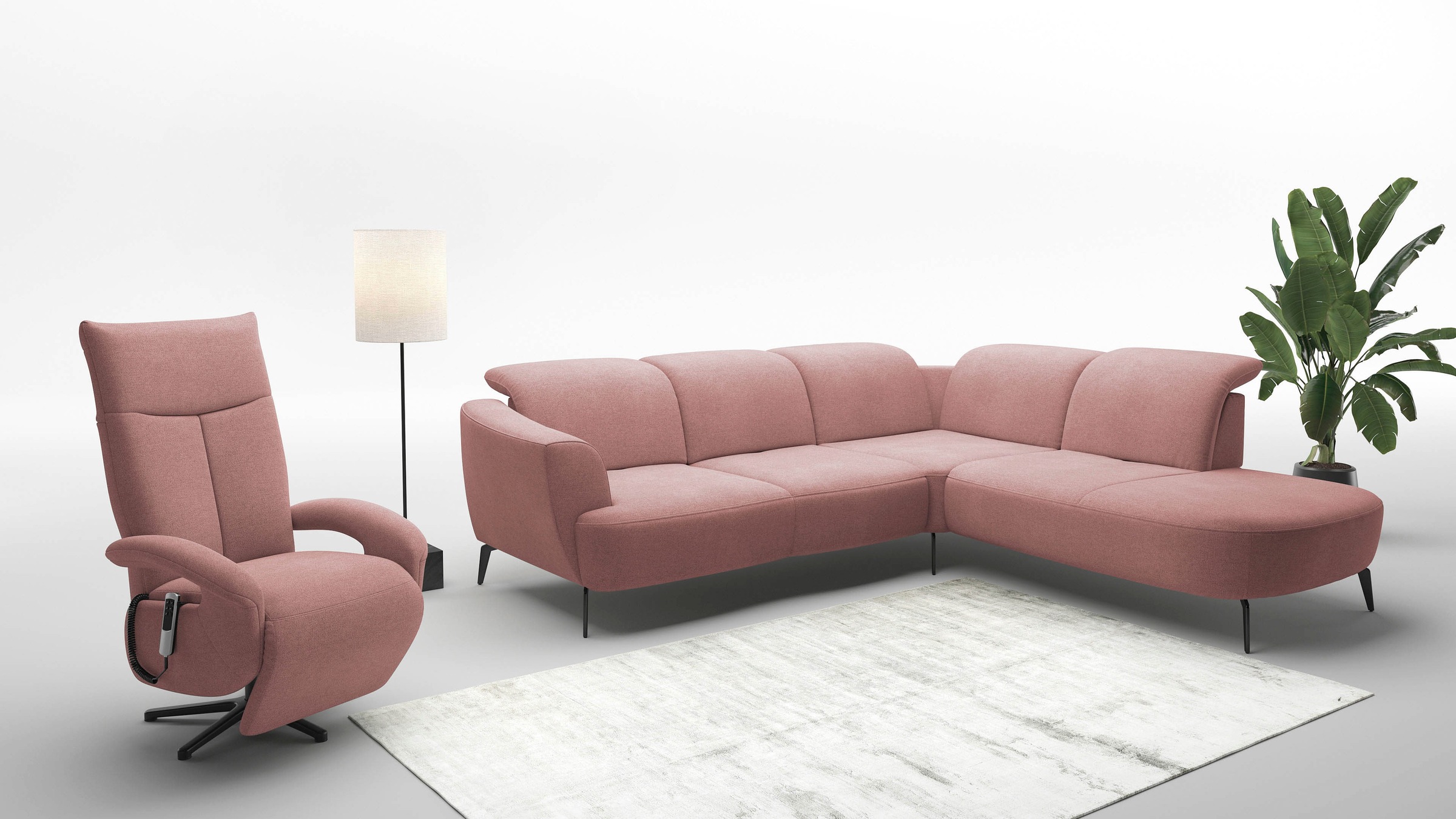 sit&more Ecksofa »Zoe«, ink.Sitztiefenverstellung, wahlweise mit Kopfteilverstellung