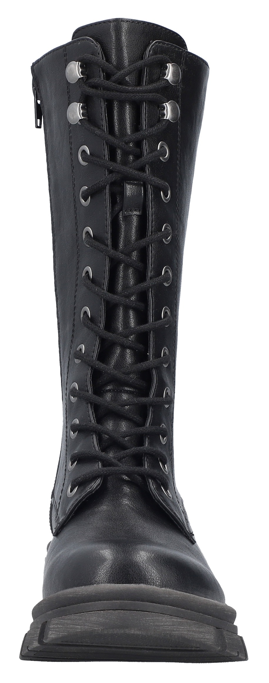 Rieker Schnürstiefel  Schnürboots mit Reissverschluss und robuster Profilsohle