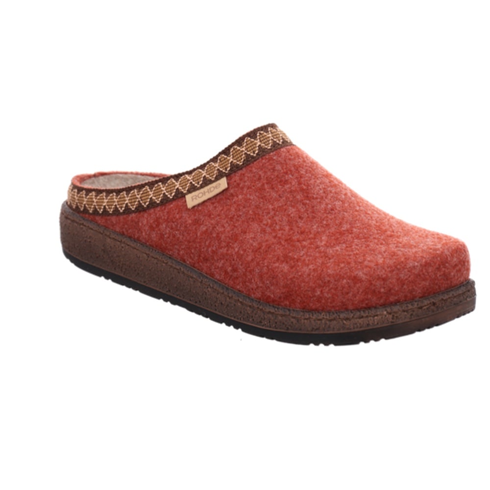 Image of Rohde Pantoffel "Novara-D" Hausschuh, Homeslipper, Clog mit Stickbordüre