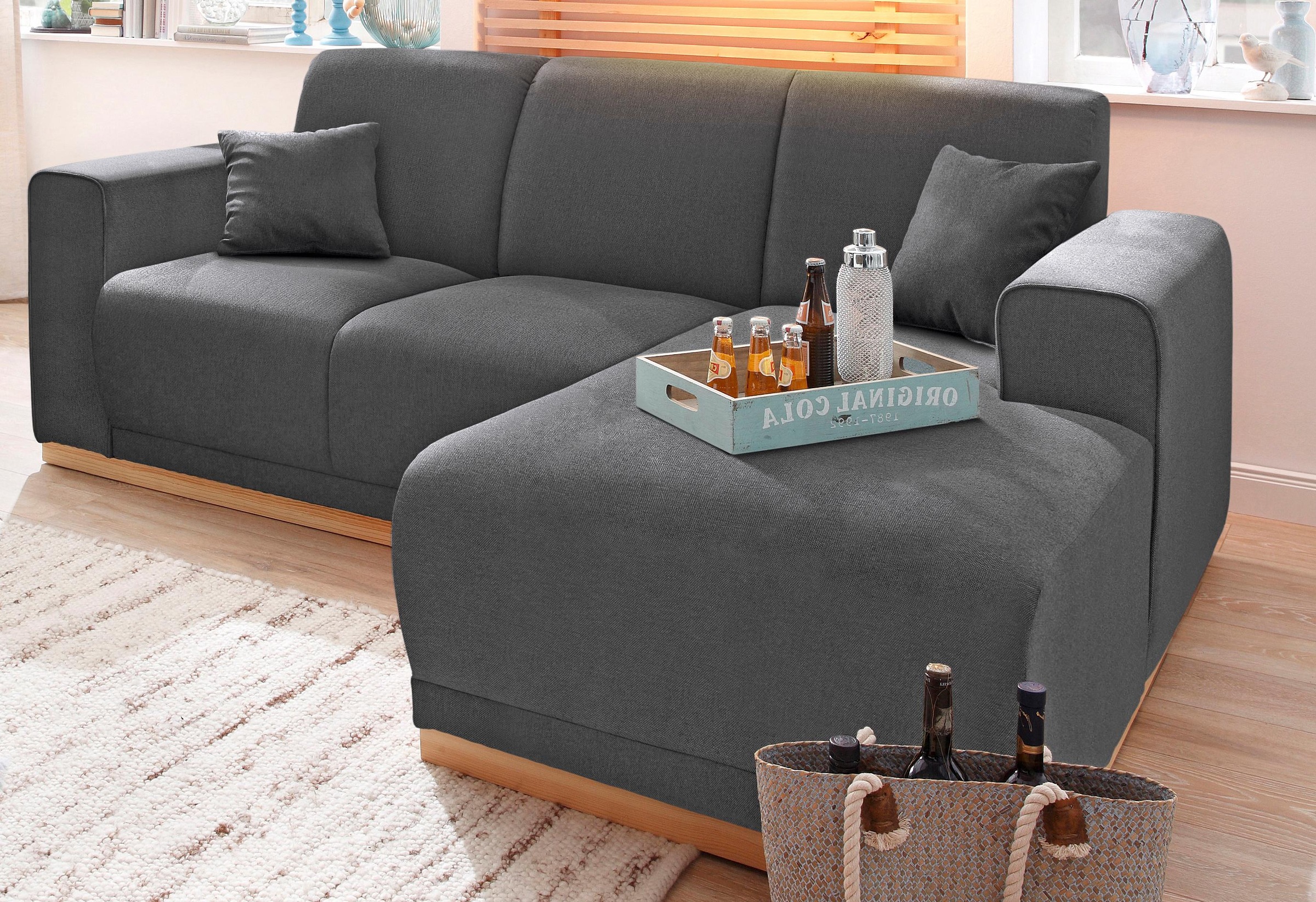 Image of Home affaire Ecksofa »Seeland«, mit sichtbarem Holzrahmen an der Unterseite bei Ackermann Versand Schweiz