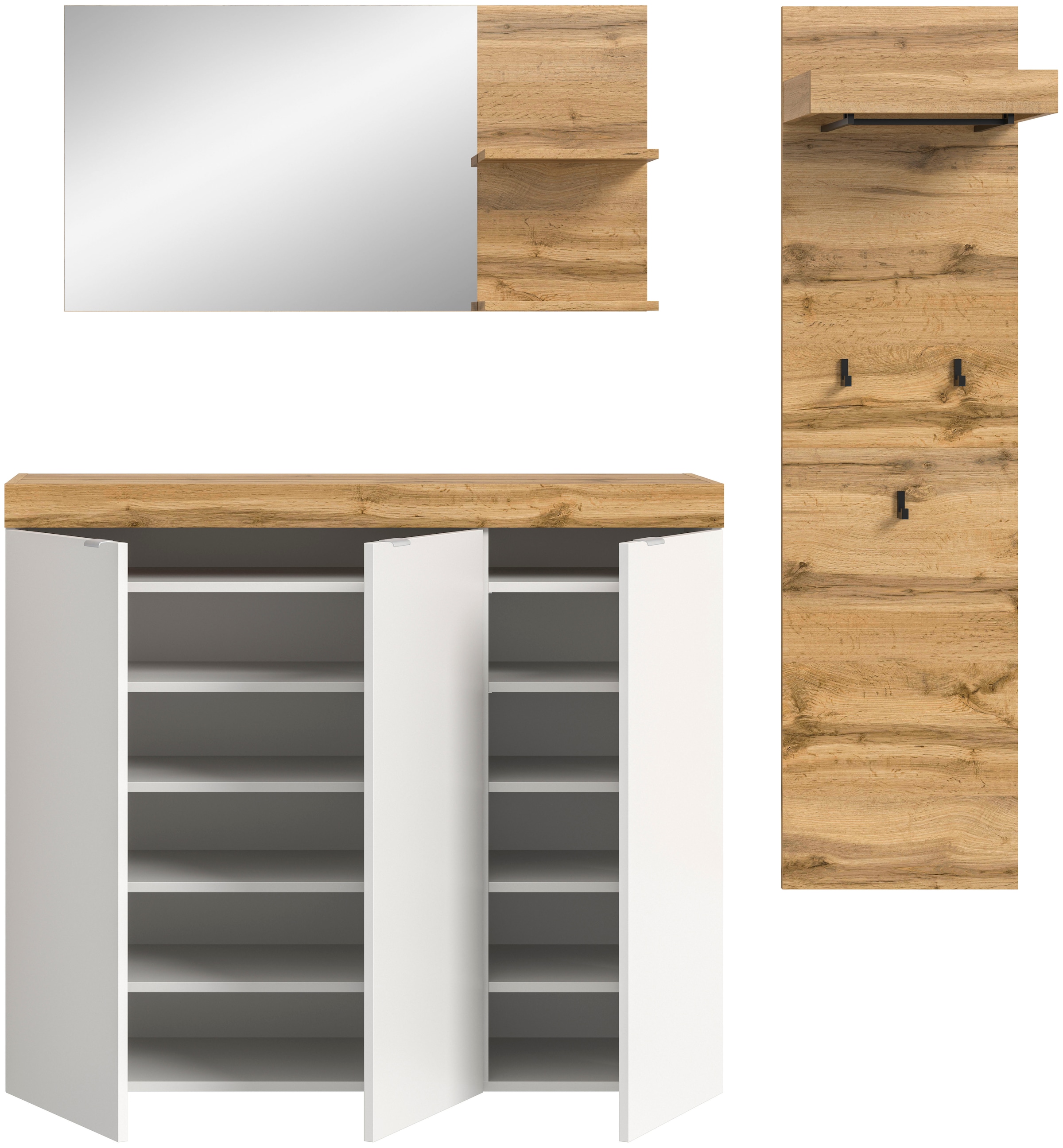 GOODproduct Garderoben-Set »MAMBO II, 3-teilig, hängend oder stehend montierbar« 3 Stk. tlg.