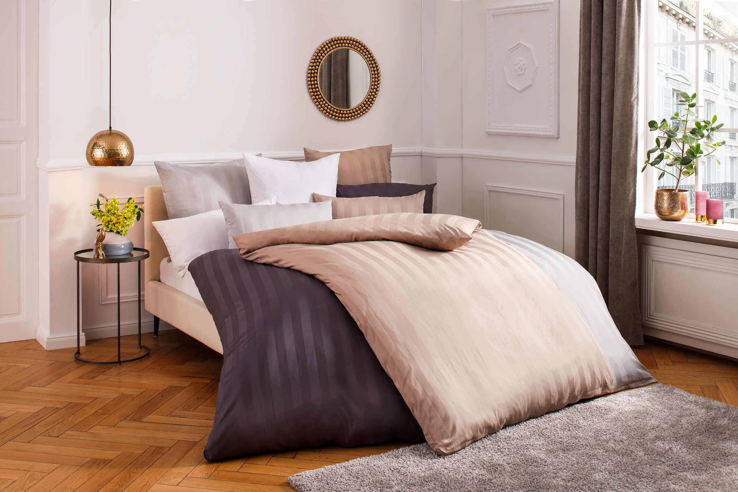 Image of GOODproduct Bettwäsche "Malia in Gr. 135x200 oder 155x220 cm" 2 zeitlose Bettwäsche aus Baumwolle, Bettwäsche in Mako-Satin-Qualität