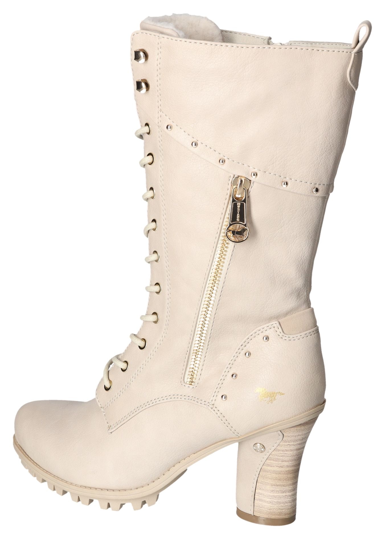 Mustang Shoes Winterstiefel, Absatzstiefel, Profilsohle, mit zusätzlichem Innenreissverschluss