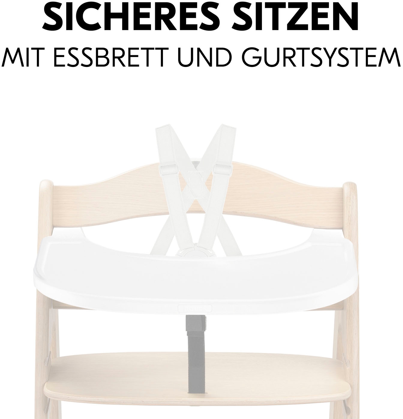 Hauck Plateau de chaise haute »Arketa Click Tray, White« aus recyceltem Material