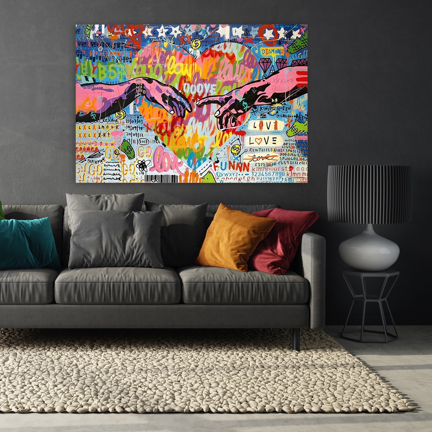 Affengeilebilder Leinwandbild "Street Art Adam auf Keilrahmen gespannt" 1 Stk. tlg. Kunstdruck Wandbild Bild in verschiedenen Formaten